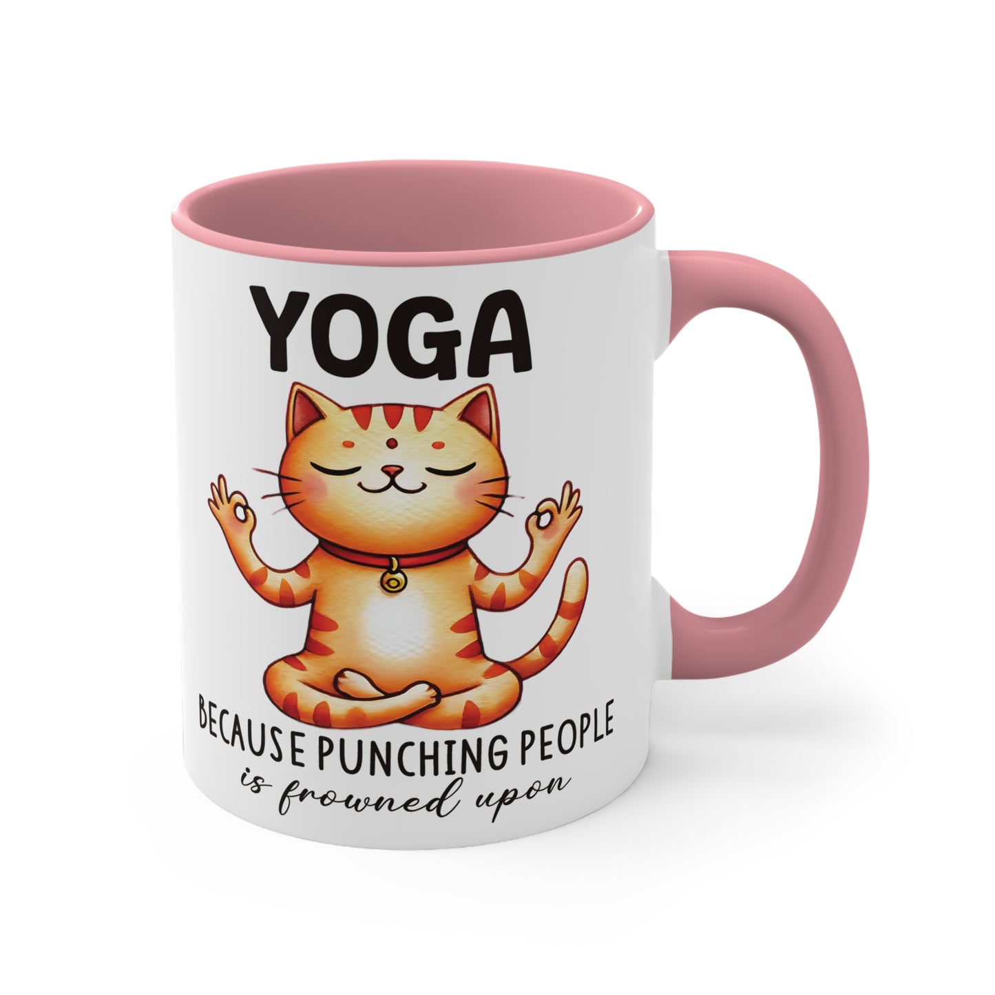 Punching People Color Accent Mug 11oz - Zen Meditation Gift