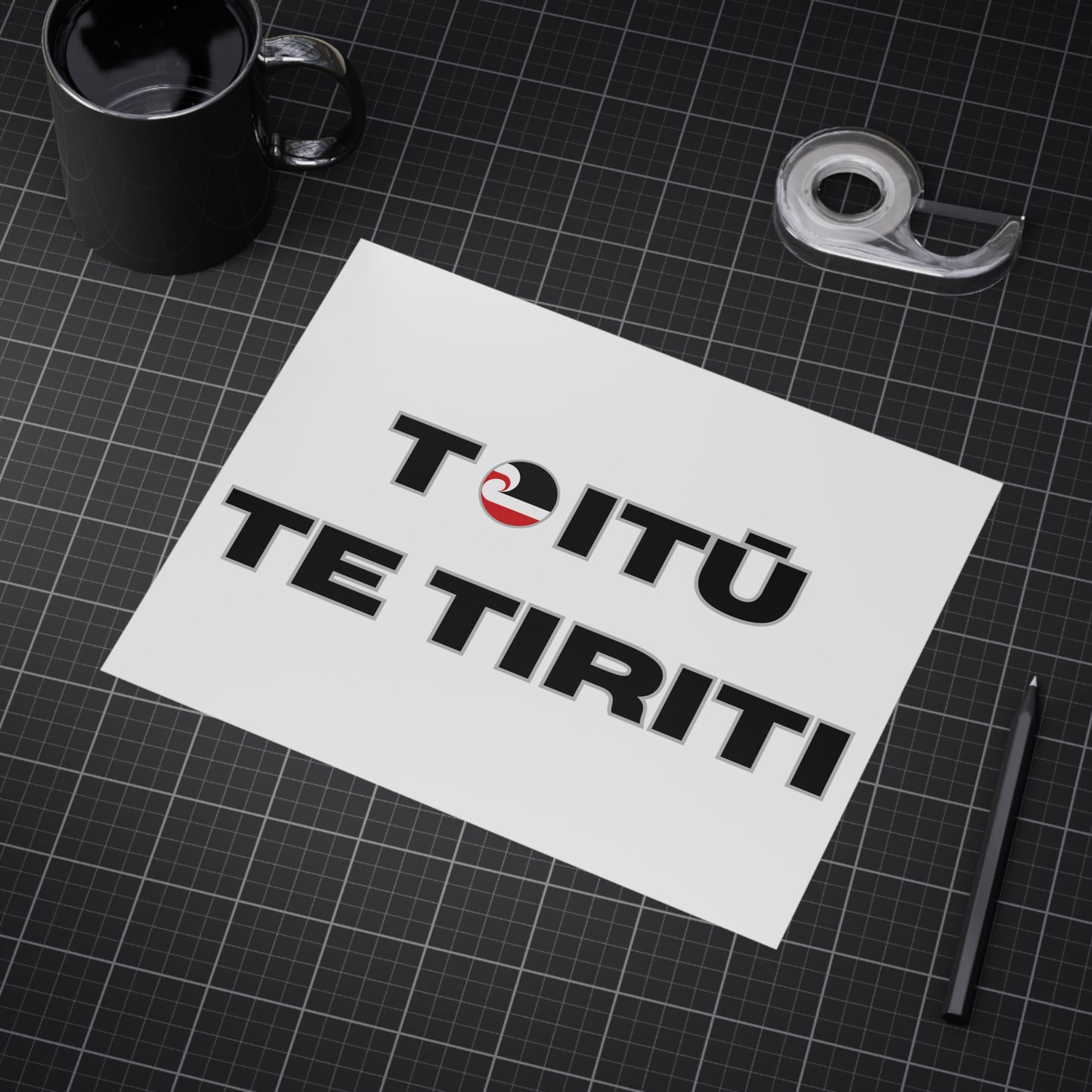 Toitū Te Tiriti Unframed Prints - white