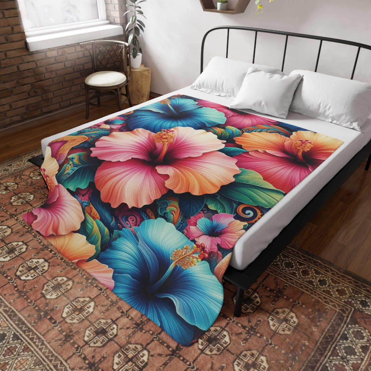 Hibiscus #1 Plush Fleece Blanket