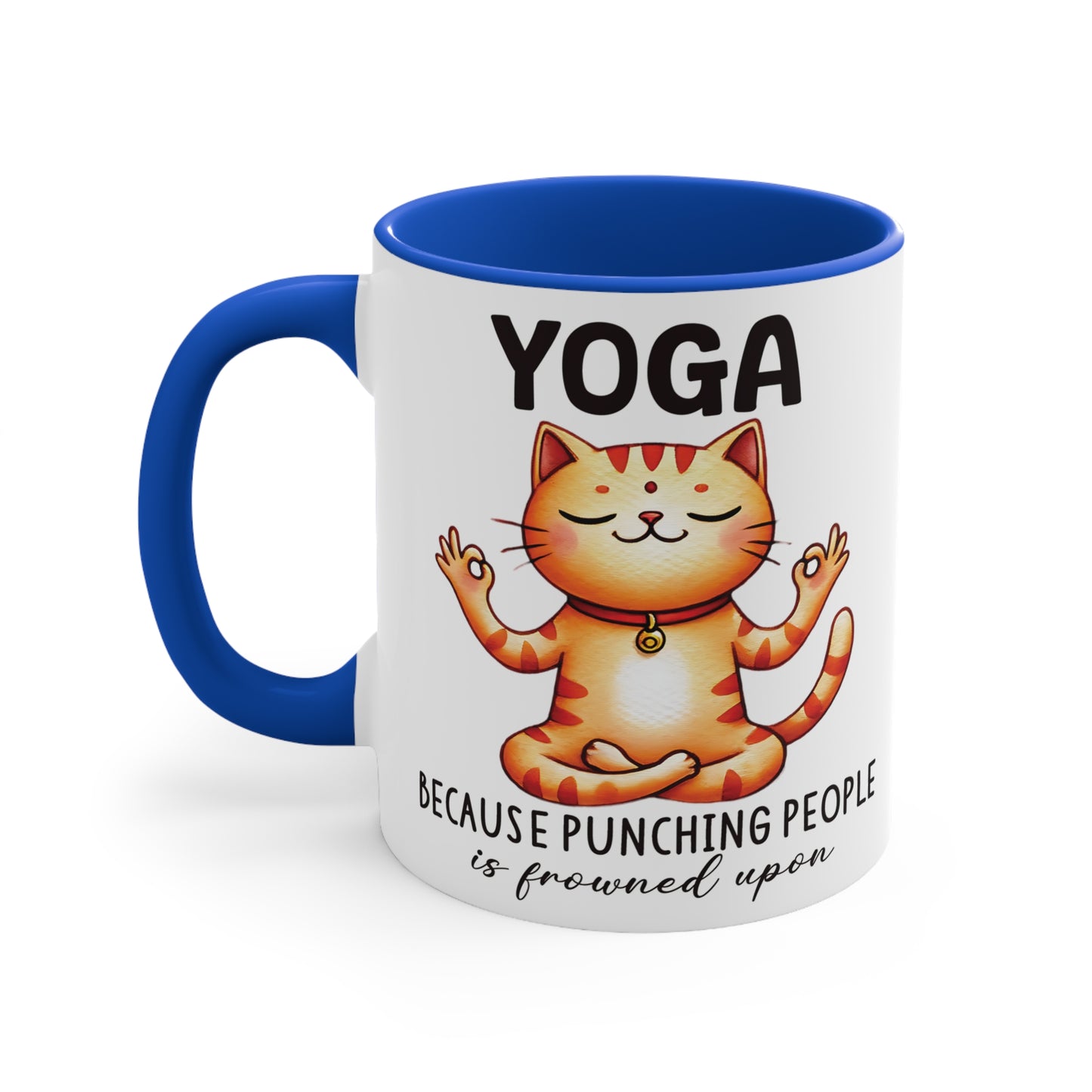 Punching People Color Accent Mug 11oz - Zen Meditation Gift