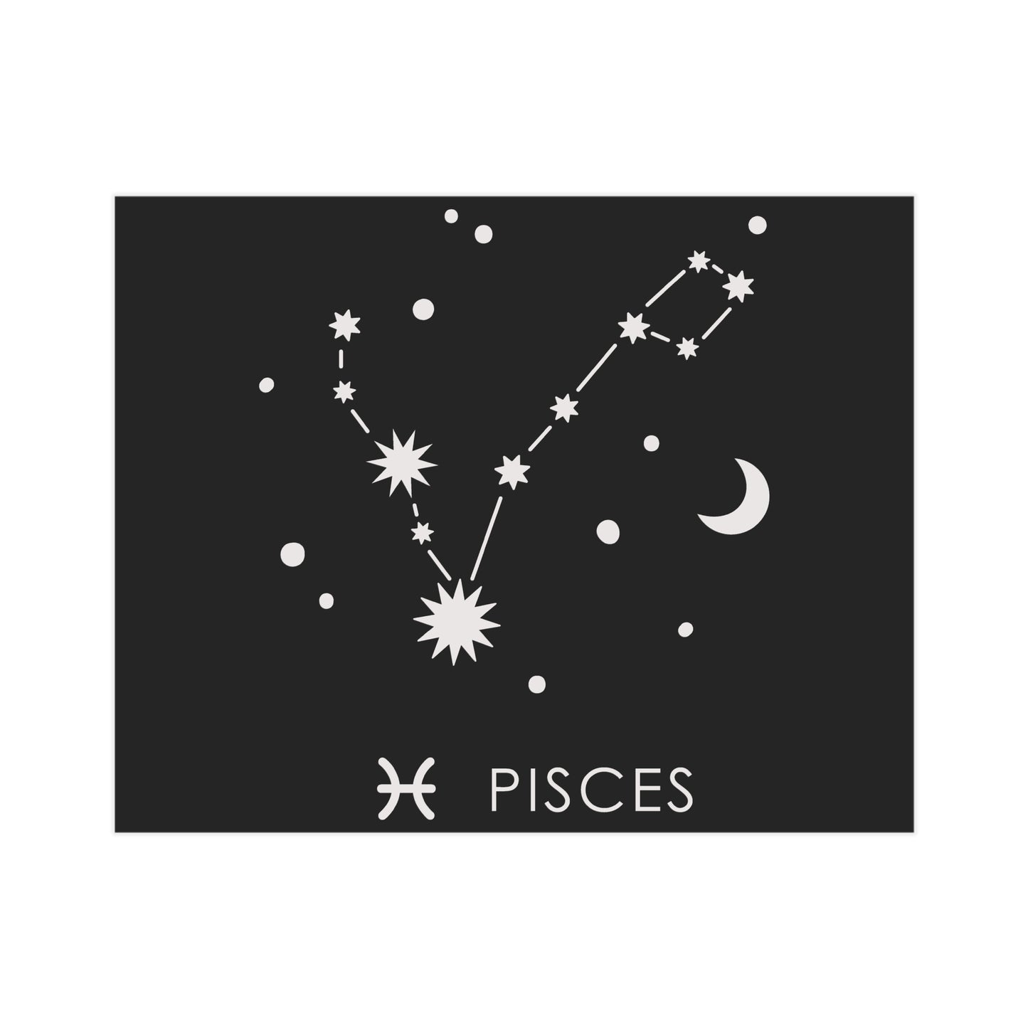 Pisces Starmap Unframed Prints - black