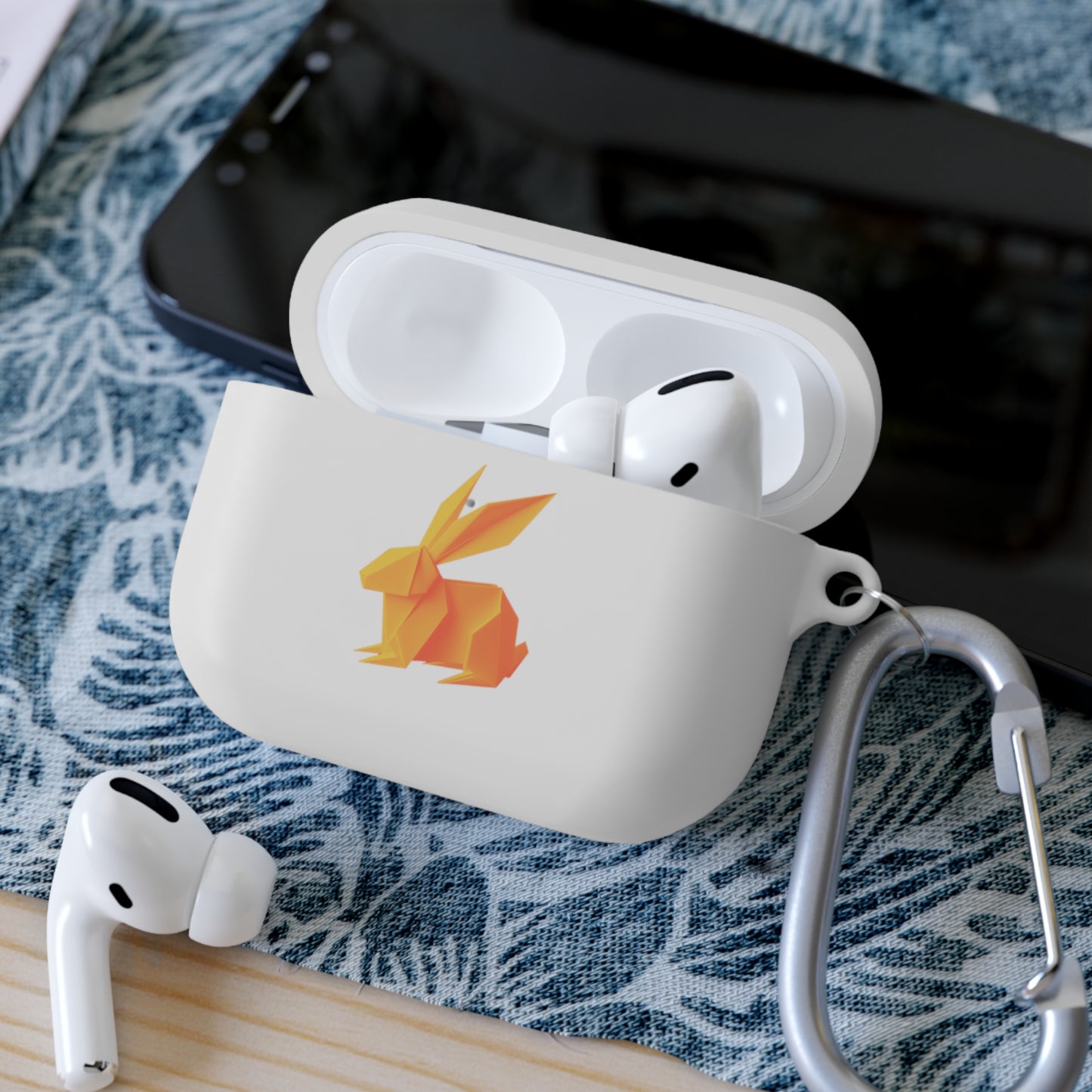 Origami Orange Bunny AirPods and AirPods Pro Case Cover