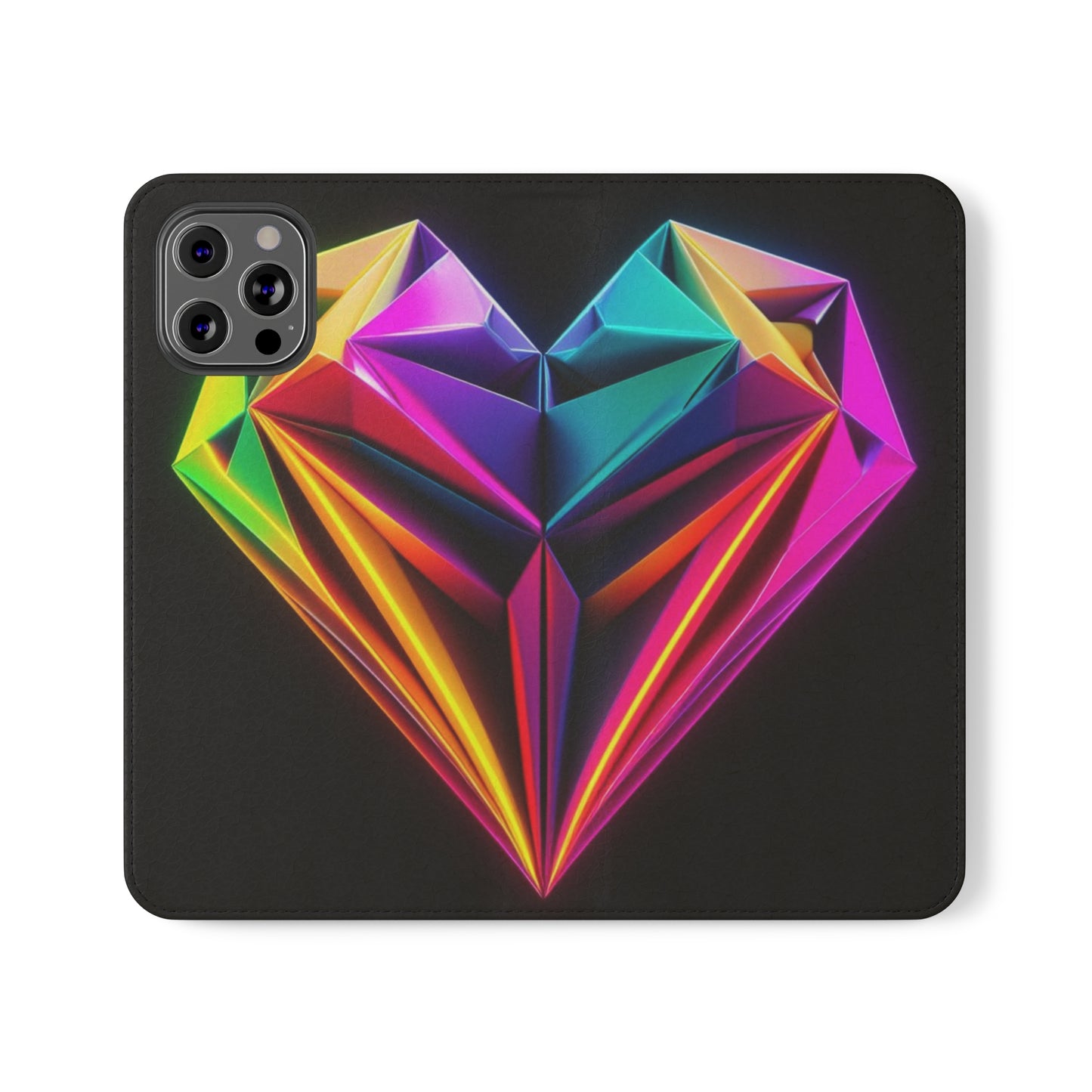 Origami Neon Heart Flip Cases - iPhone/Samsung