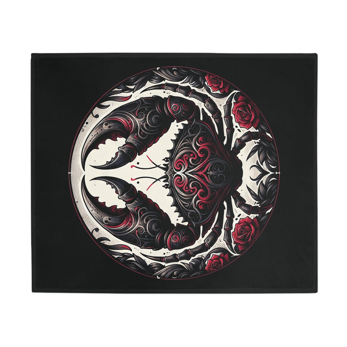 Gothic Cancer Plush Fleece Blanket - black