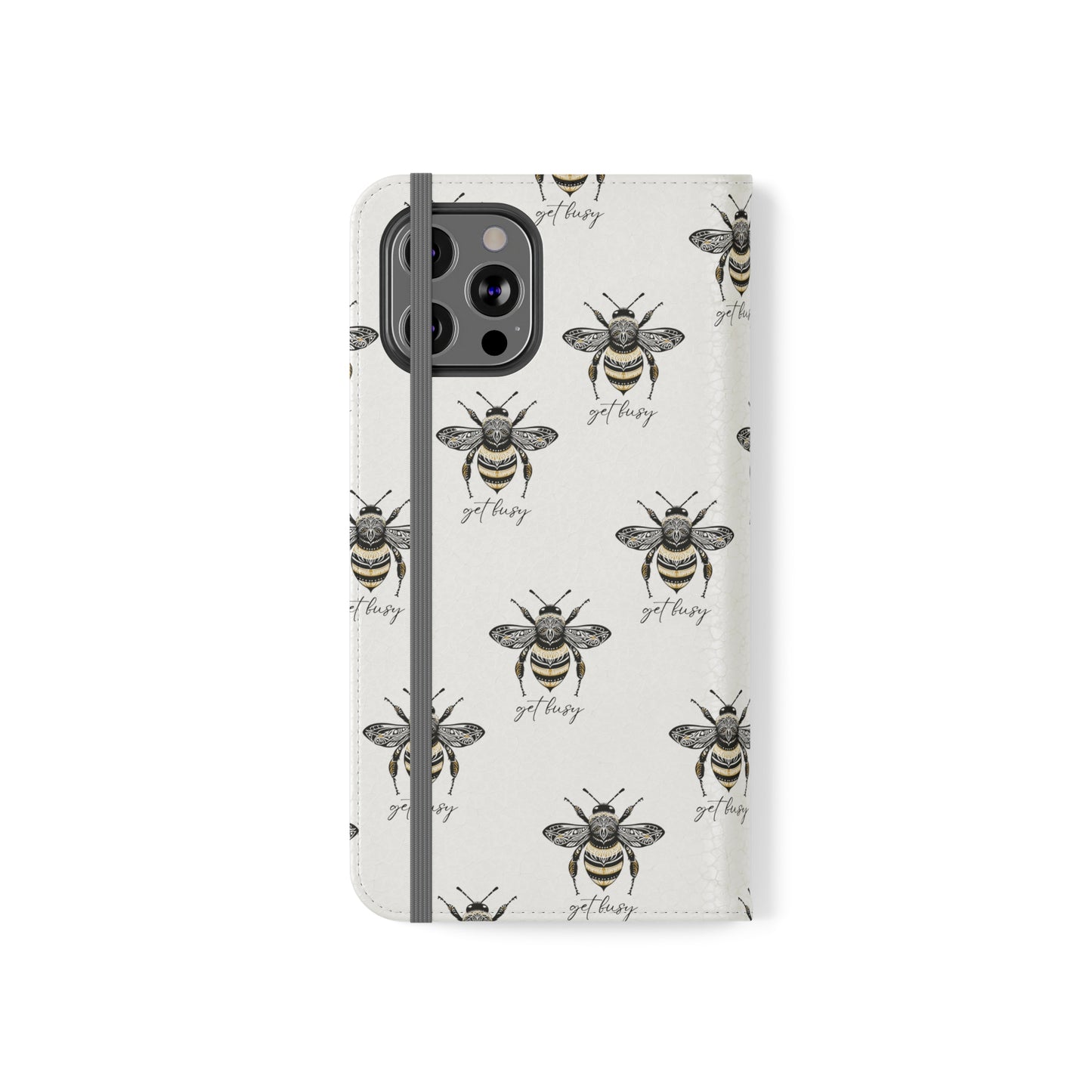 Get Busy Bee Flip Cases for iPhone/Samsung - white