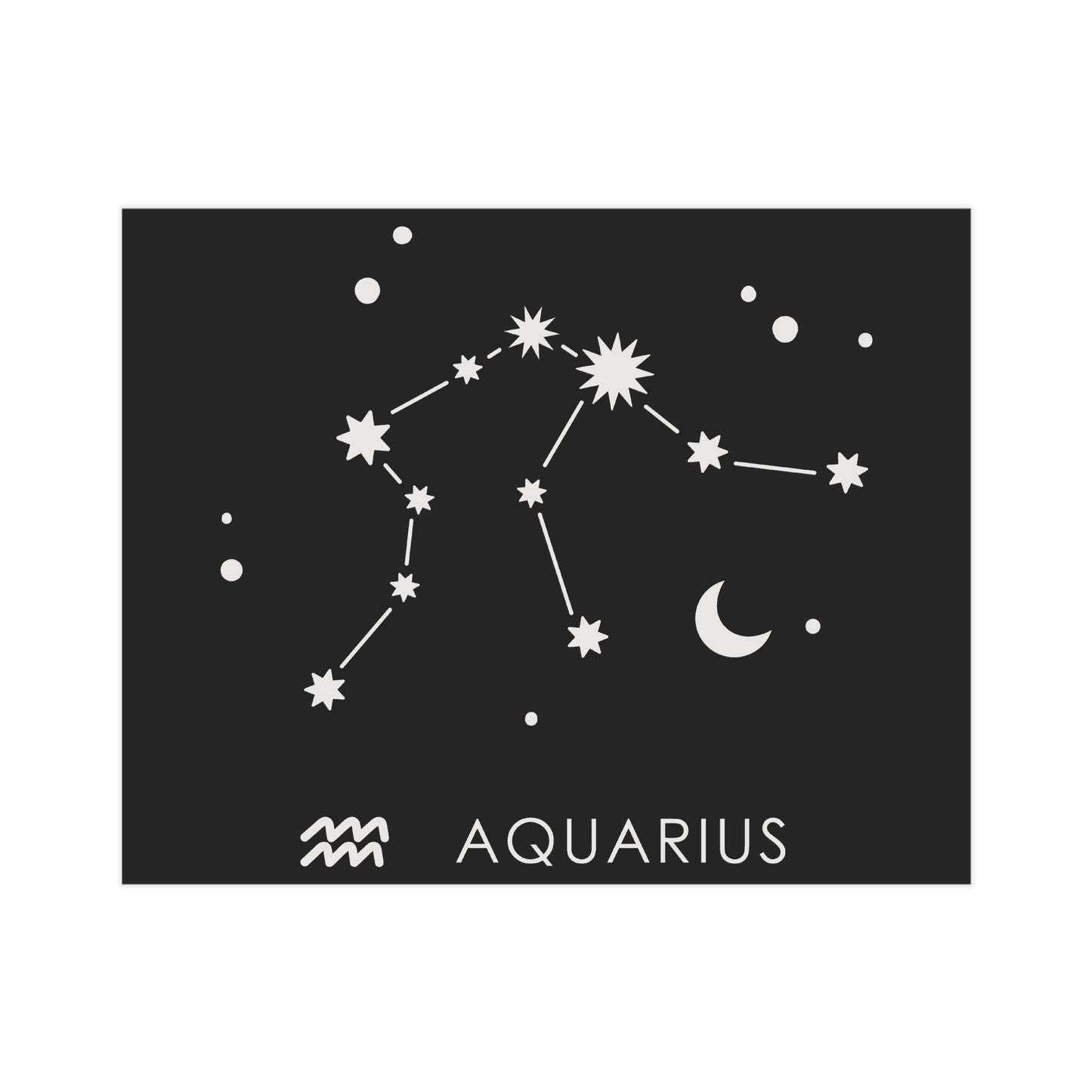 Aquarius Starmap Unframed Prints - black