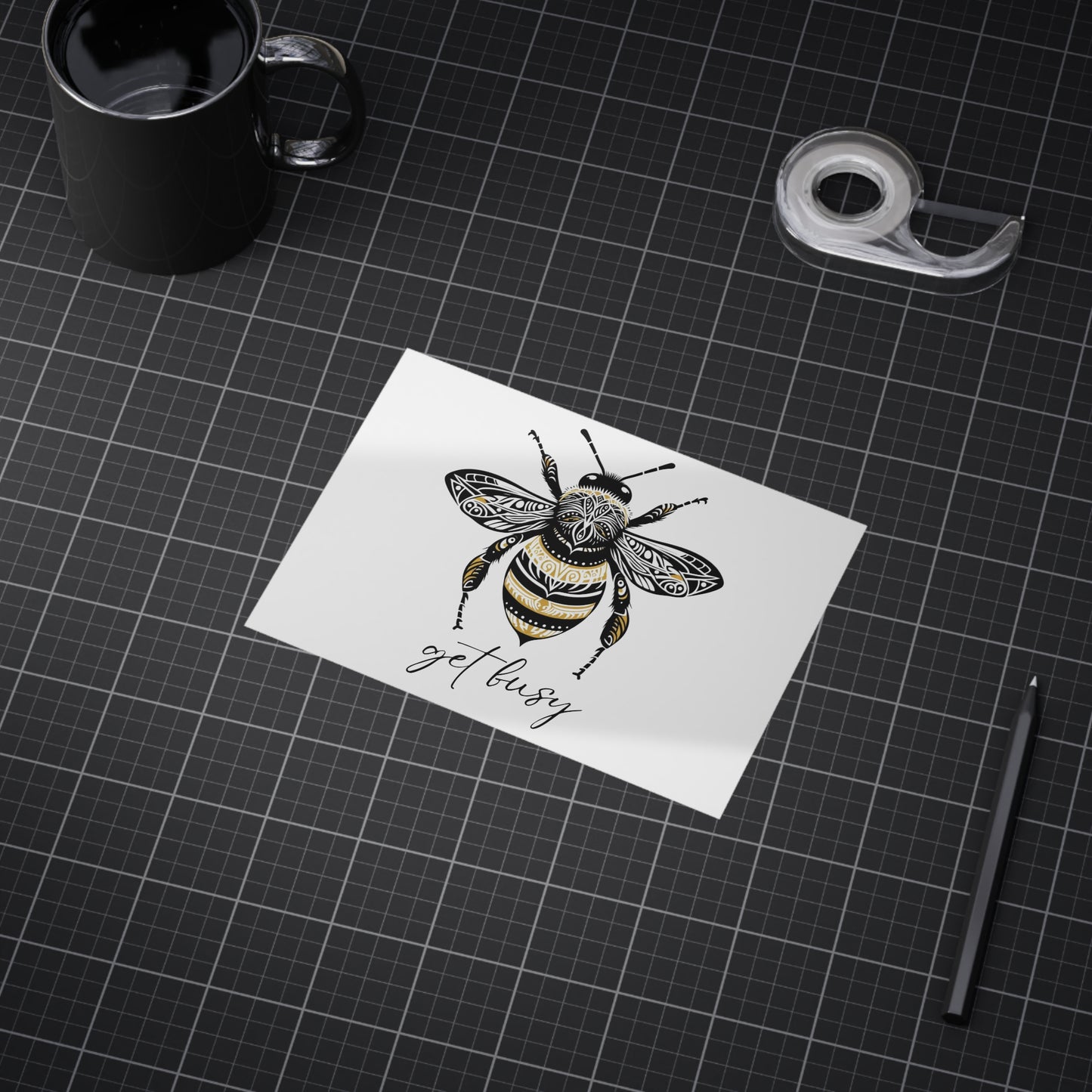 Get Busy Bee Unframed Prints - white