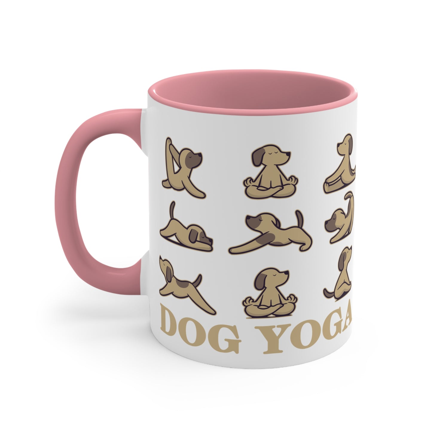 Dog Yoga Color Accent Mug 11oz - Zen Meditation Gift