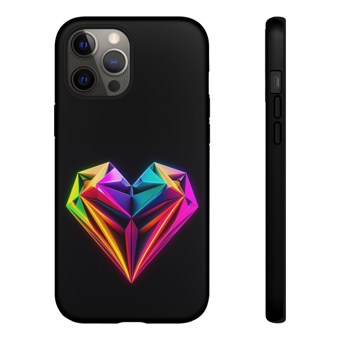 Origami Neon Heart Tough Cases iPhone/Google/Samsung