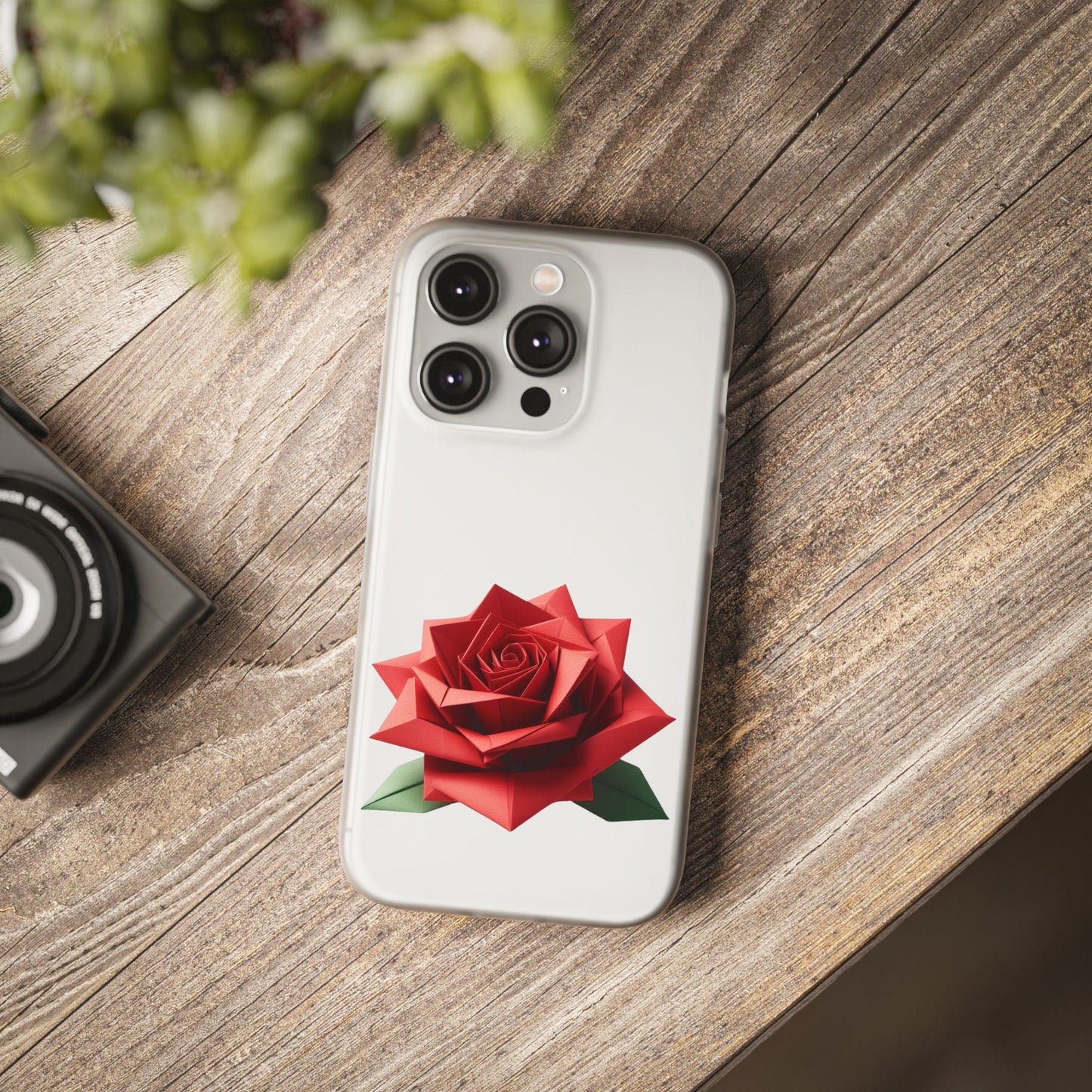 Origami Red Rose Flexi Cases