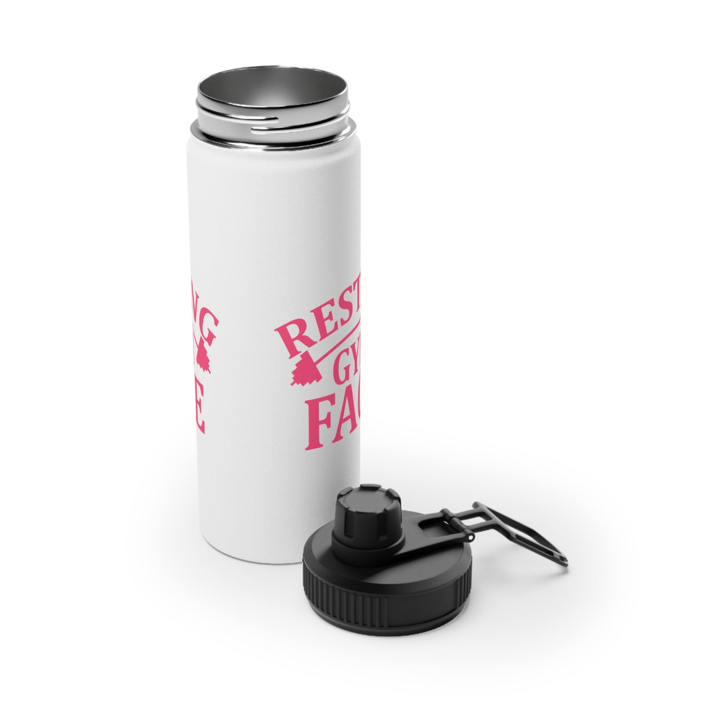 Resting Gym Face Stainless Steel Sports Water Bottle - 3 sizes