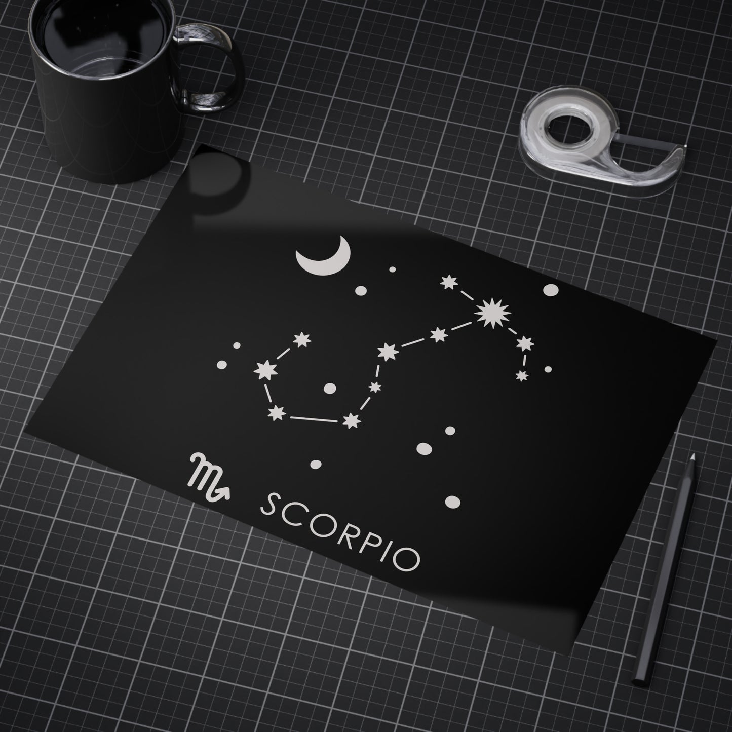 Scorpio Starmap Unframed Prints - black