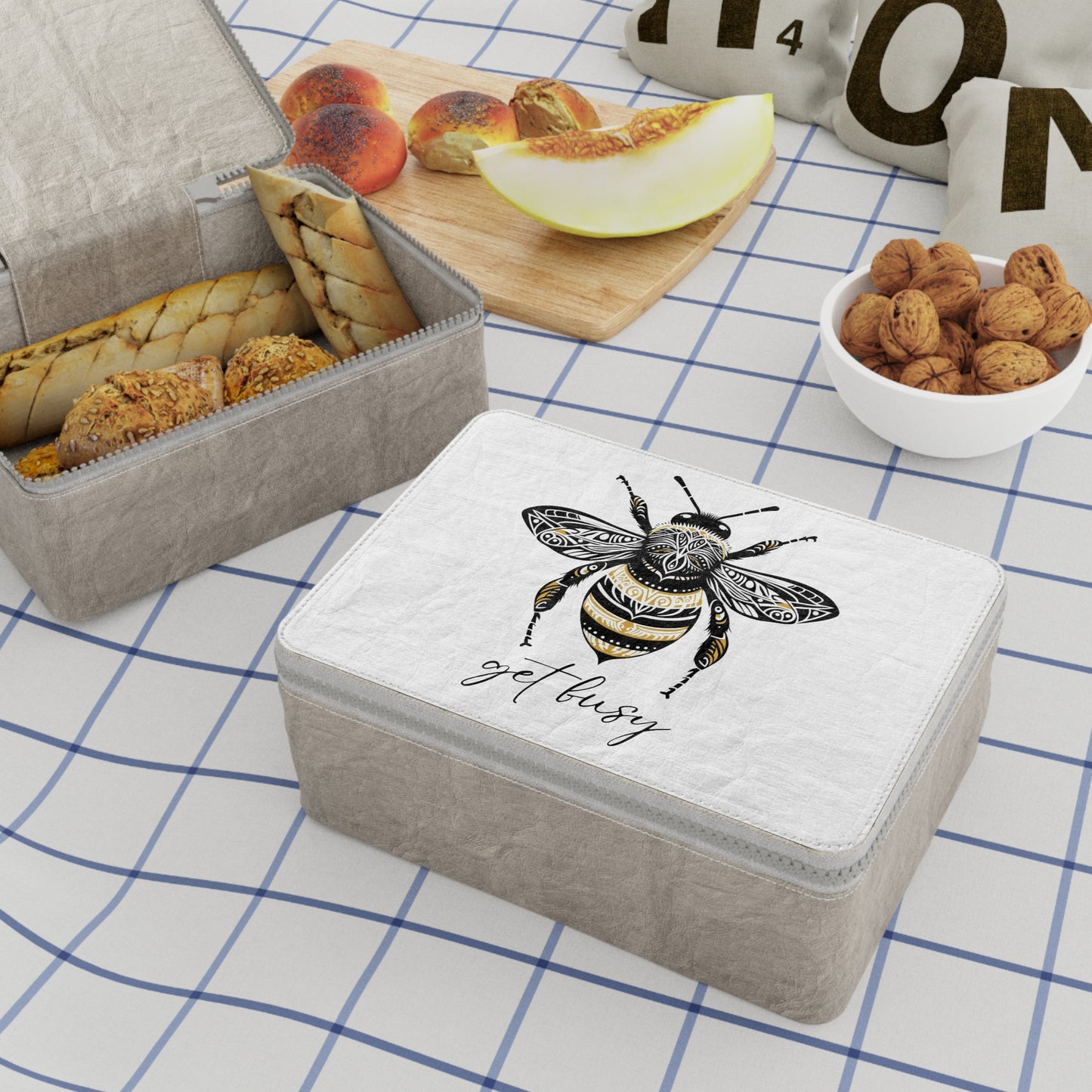 Get Busy Bee Paper Lunch Bag - white