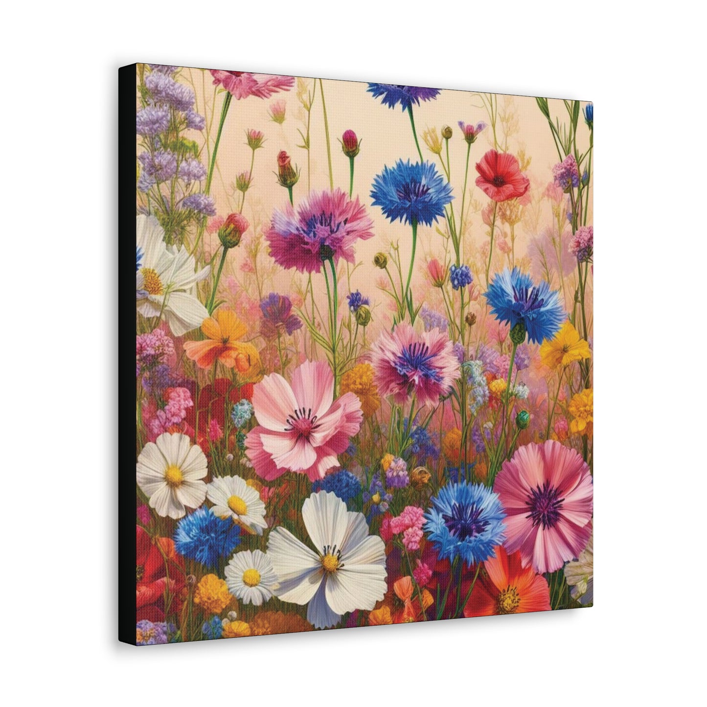 Wild Flowers Classic Canvas - Black