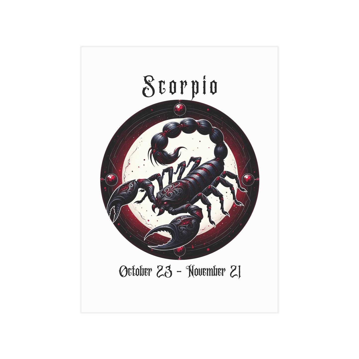 Gothic Scorpio Unframed Prints - white