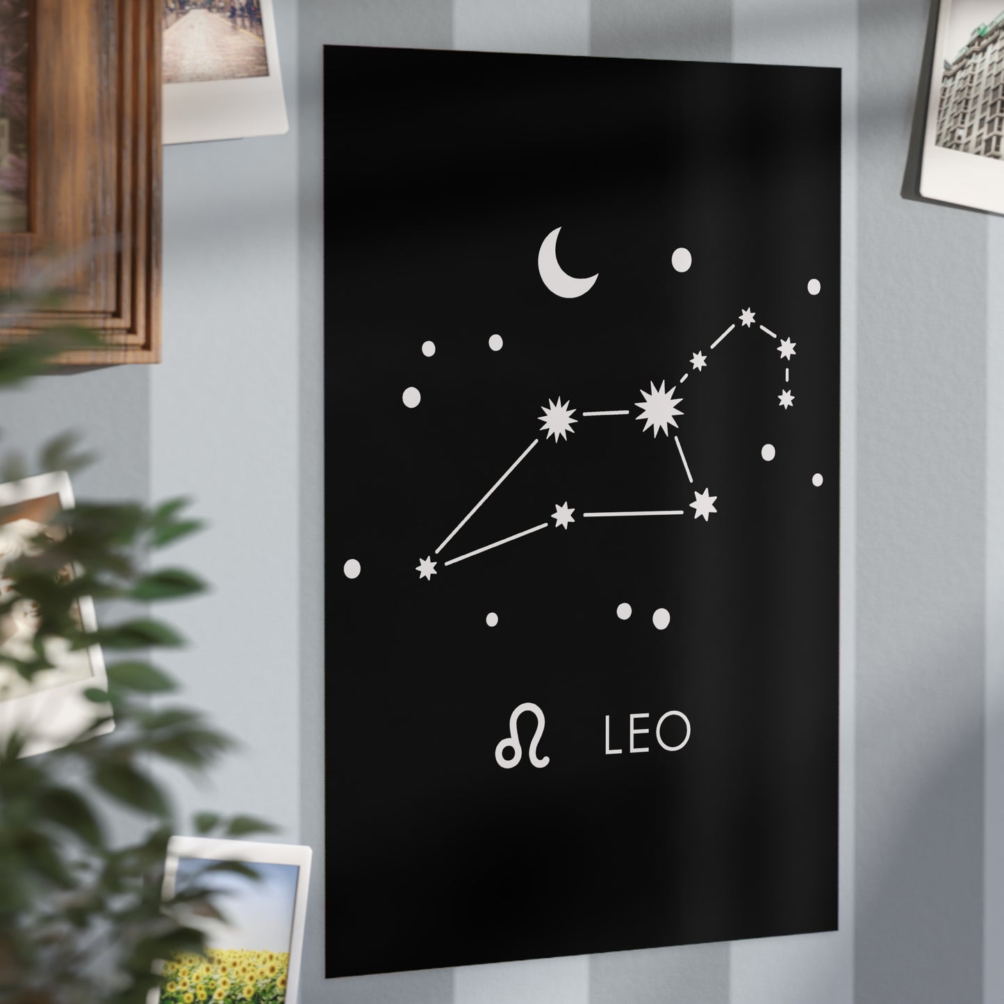 Leo Starmap Unframed Prints - black