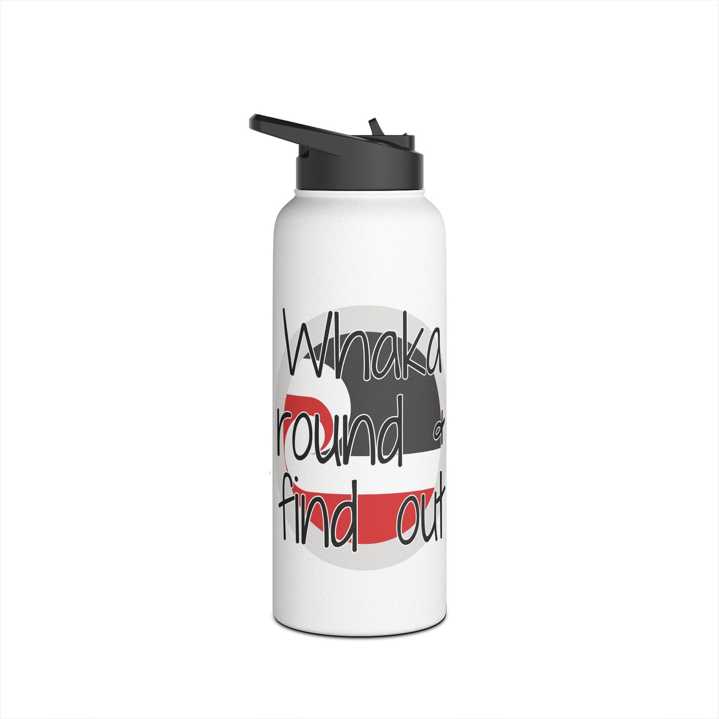 Whaka Round & Find Out Stainless Steel Water Bottle, Standard Lid