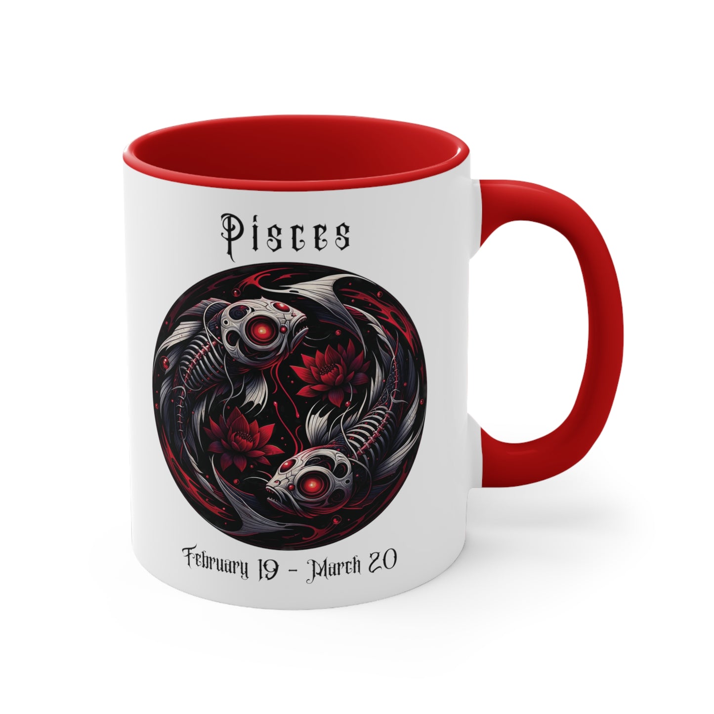 Gothic Pisces Colorful Accent Mugs, 11oz