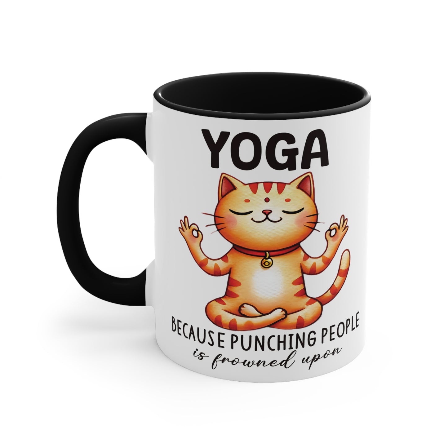 Punching People Color Accent Mug 11oz - Zen Meditation Gift