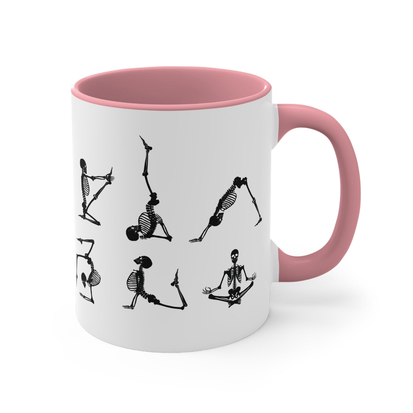 Skeleton Yoga Color Accent Mug 11oz - Zen Meditation Gift