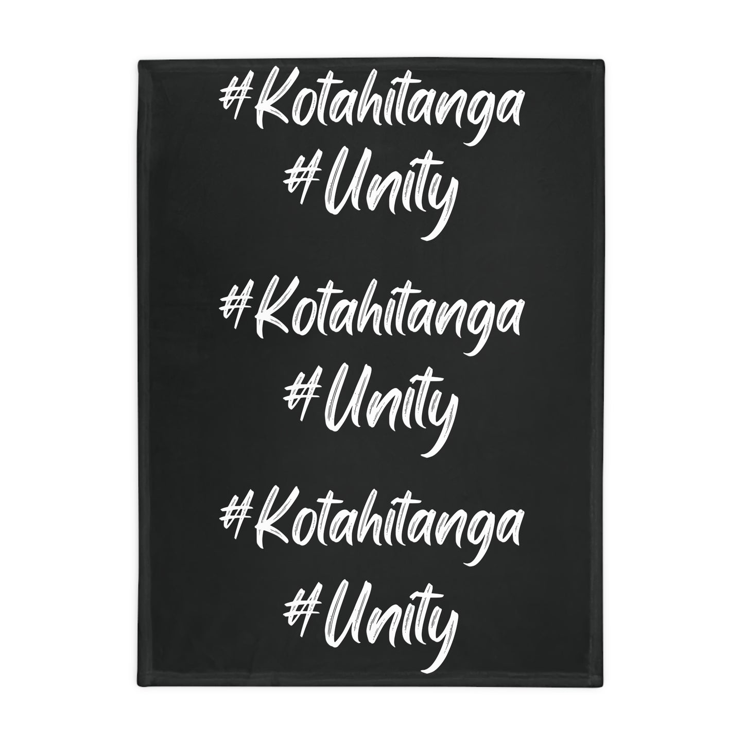 #Kotahitanga #Unity Plush Fleece Blanket - black