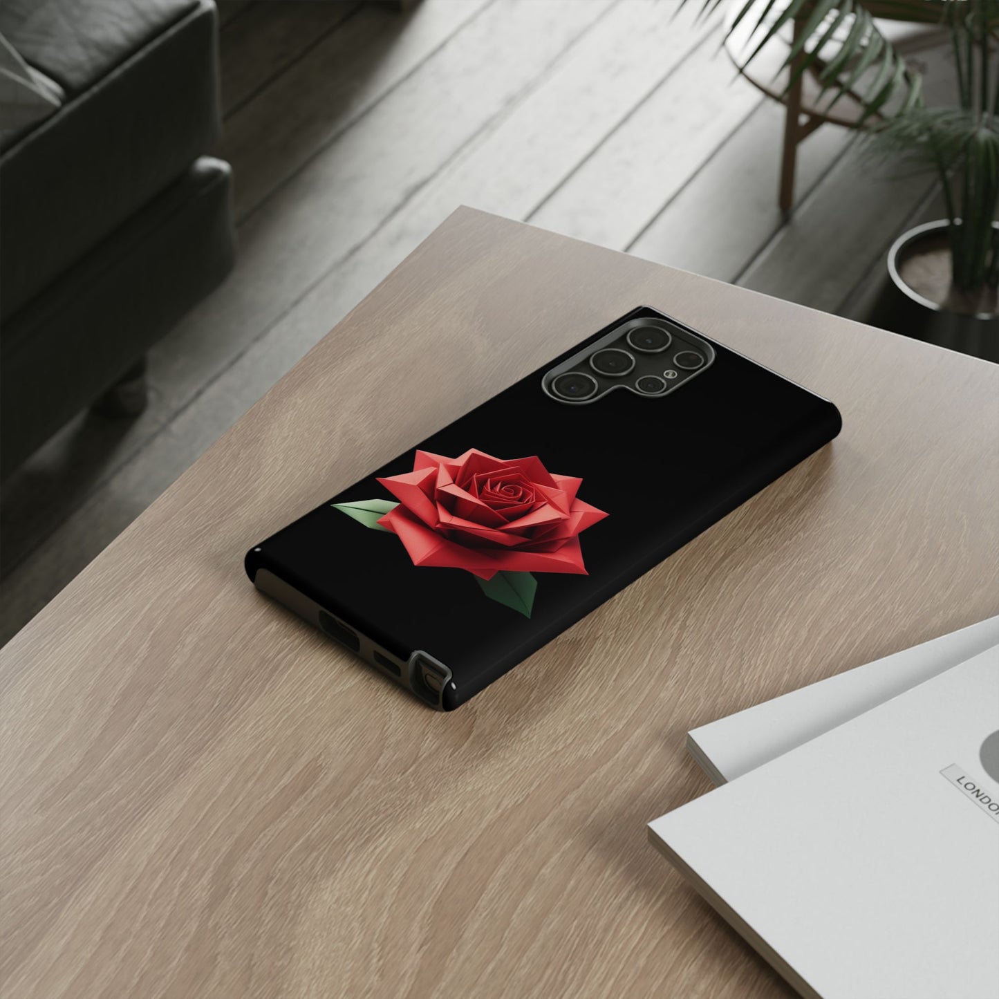 Origami Red Rose Tough Cases iPhone/Google/Samsung