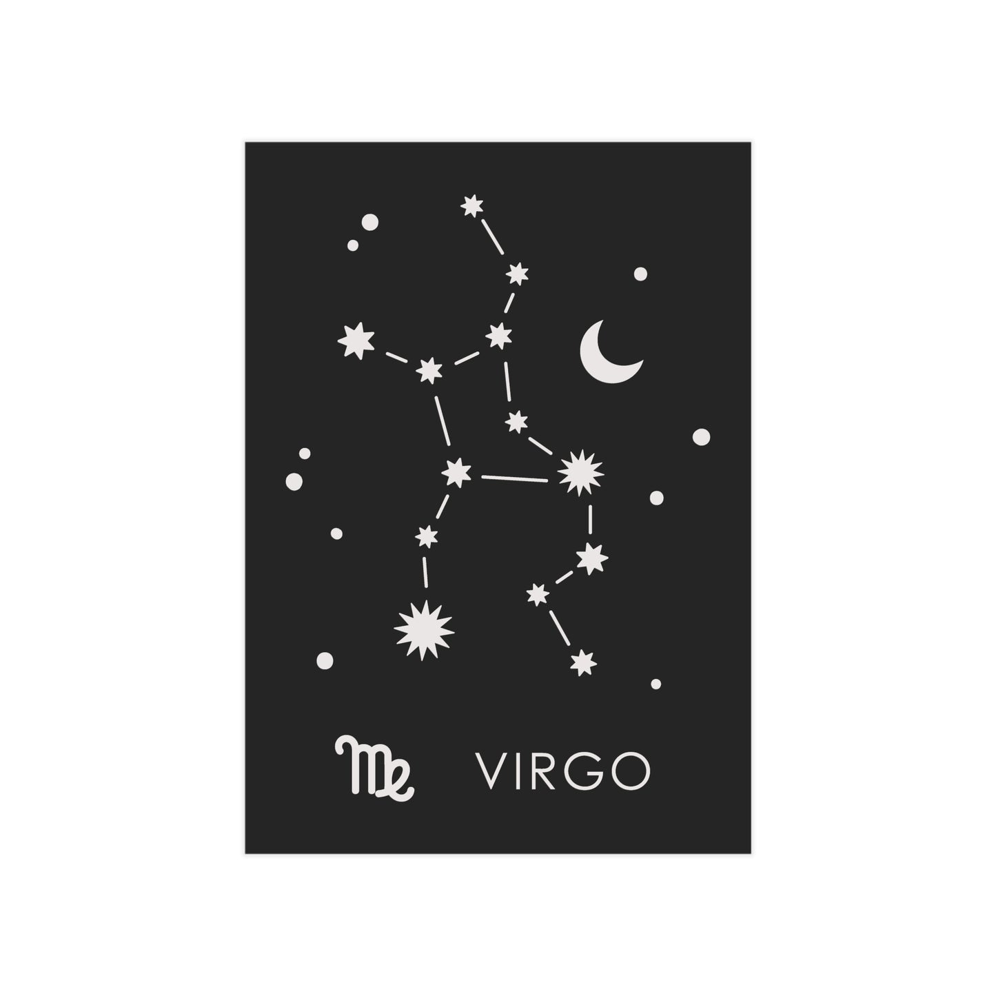 Virgo Starmap Unframed Prints - black