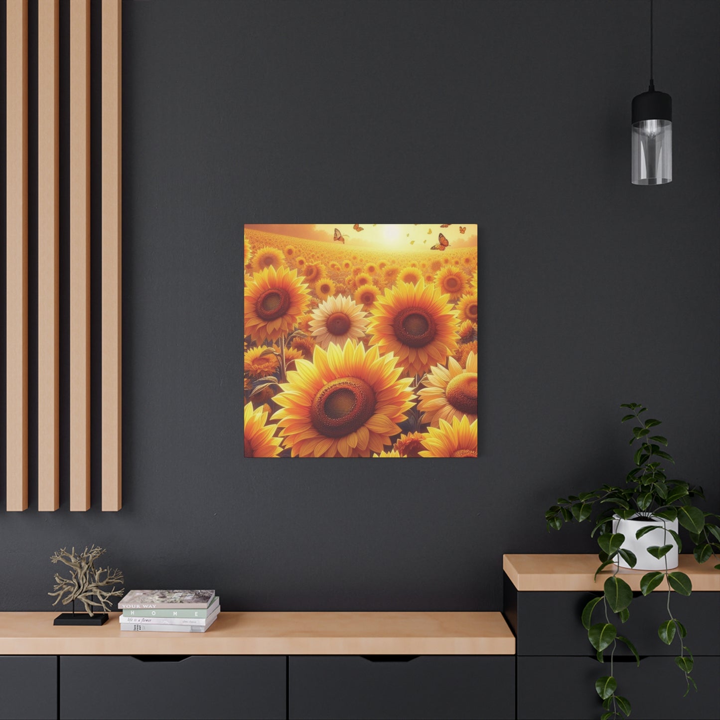 Sunflowers Classic Canvas - Black