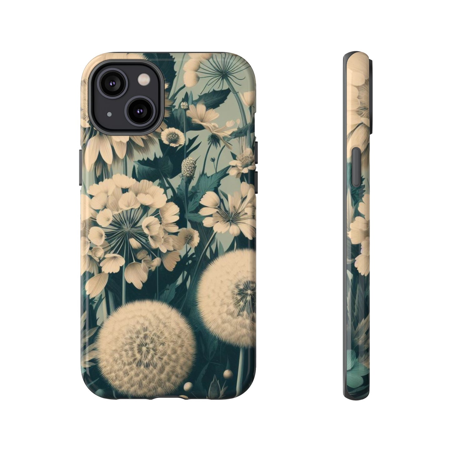 Blue & Cream Flowers Tough Cases iPhone/Google/Samsung