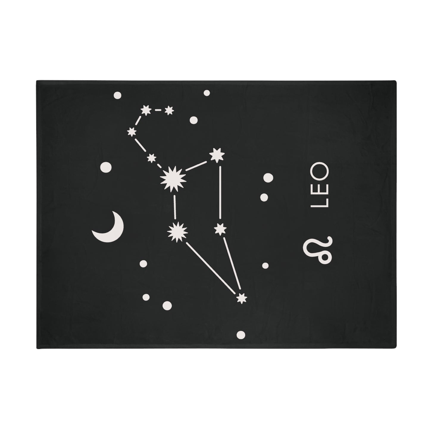 Leo Star Map Plush Fleece Blanket - black