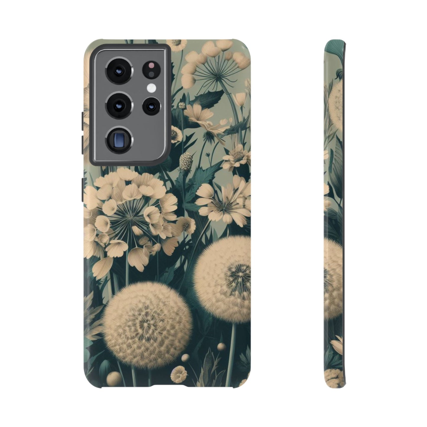 Blue & Cream Flowers Tough Cases iPhone/Google/Samsung