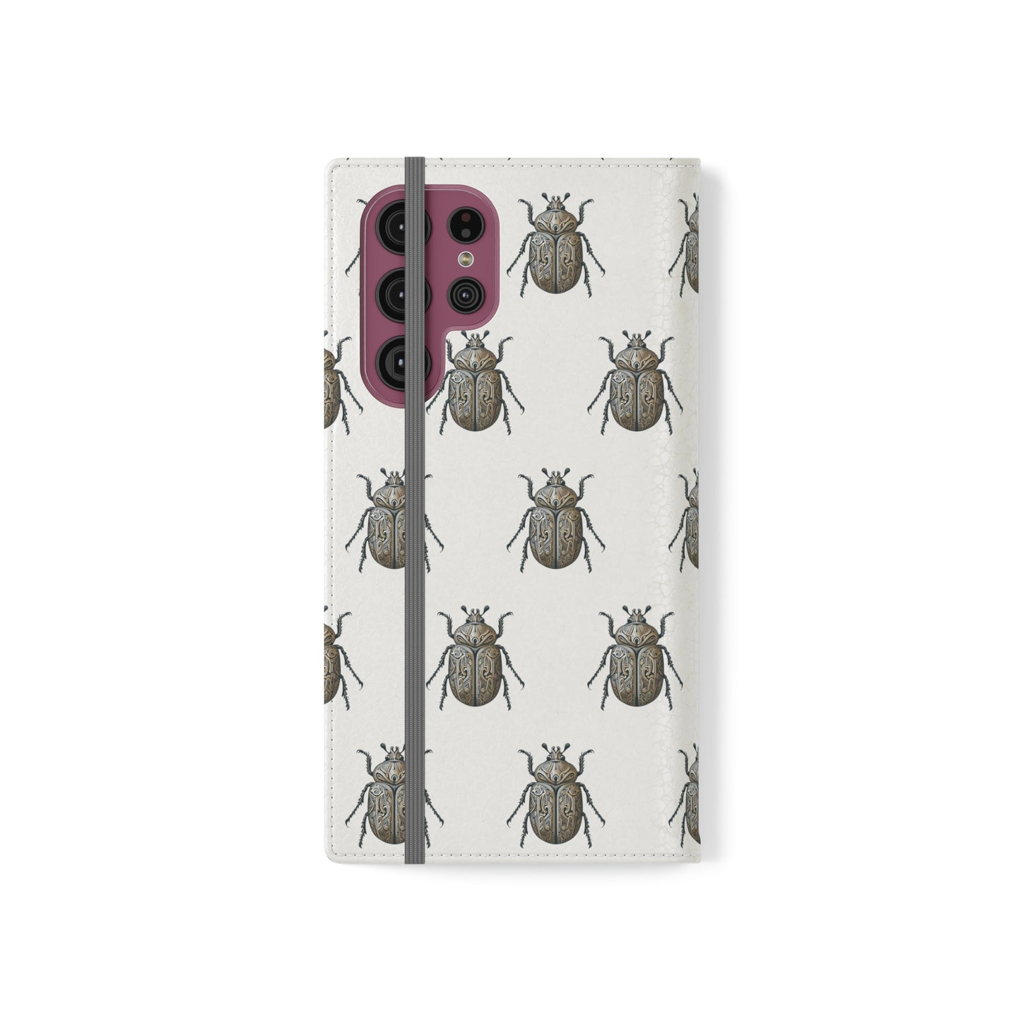 Carved Beetle Flip Cases for iPhone/Samsung - white