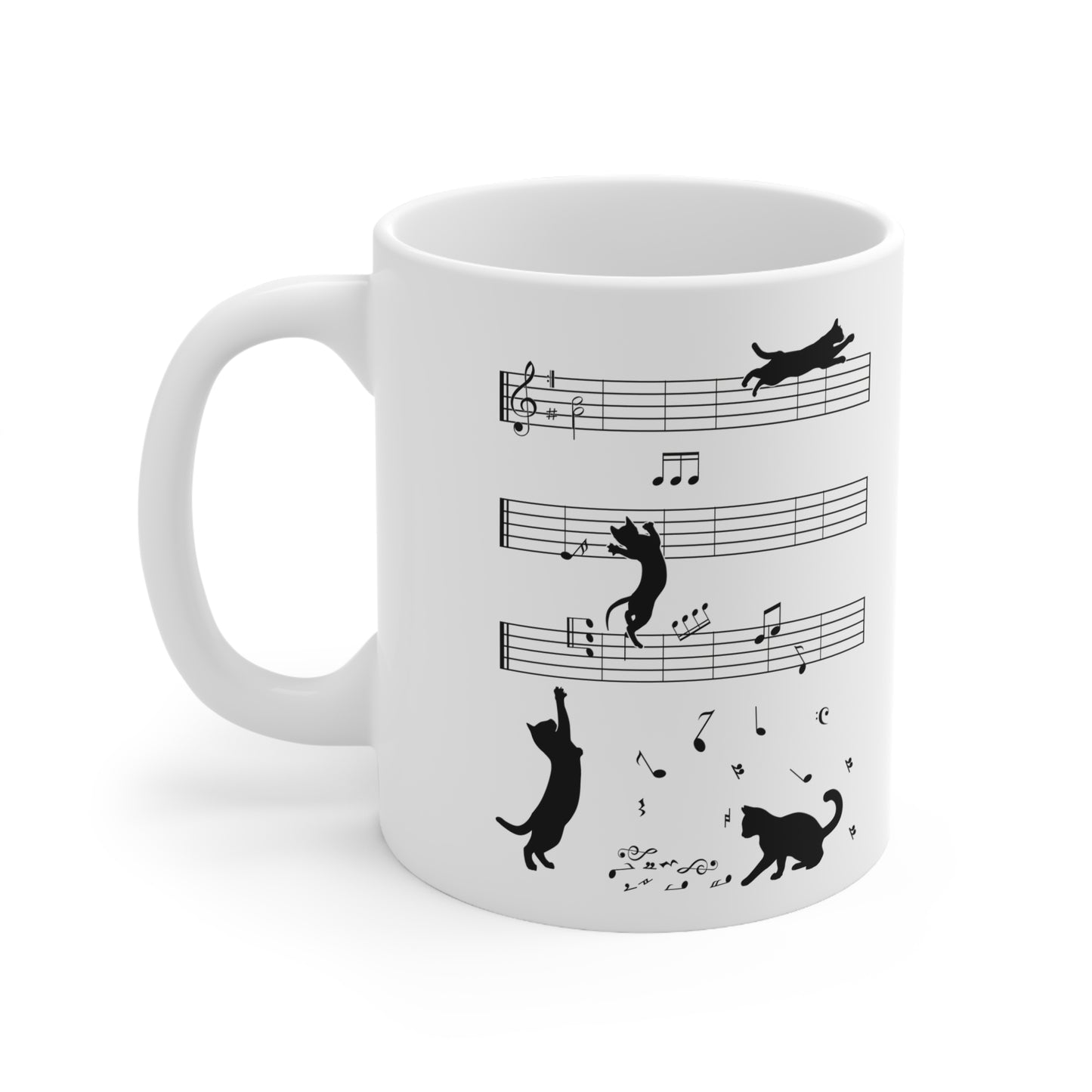 Cats 'n' Music Ceramic Coffee Cups, 11oz