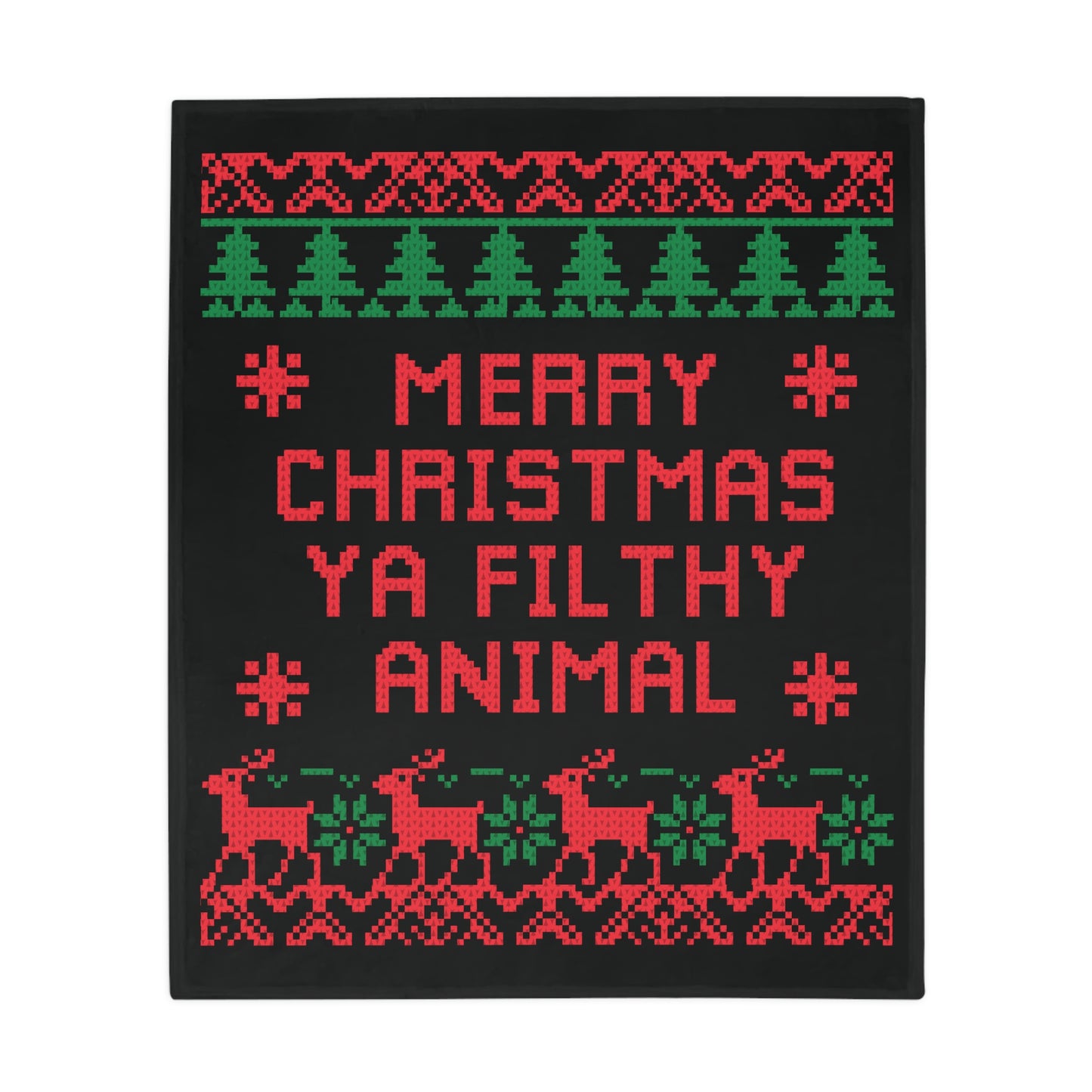 Ugly Christmas Sweater - Filthy Animal Plush Fleece Blanket