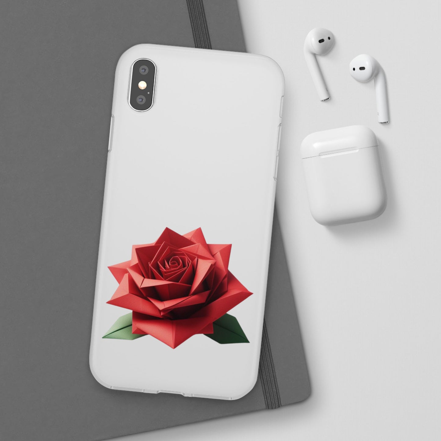 Origami Red Rose Flexi Cases