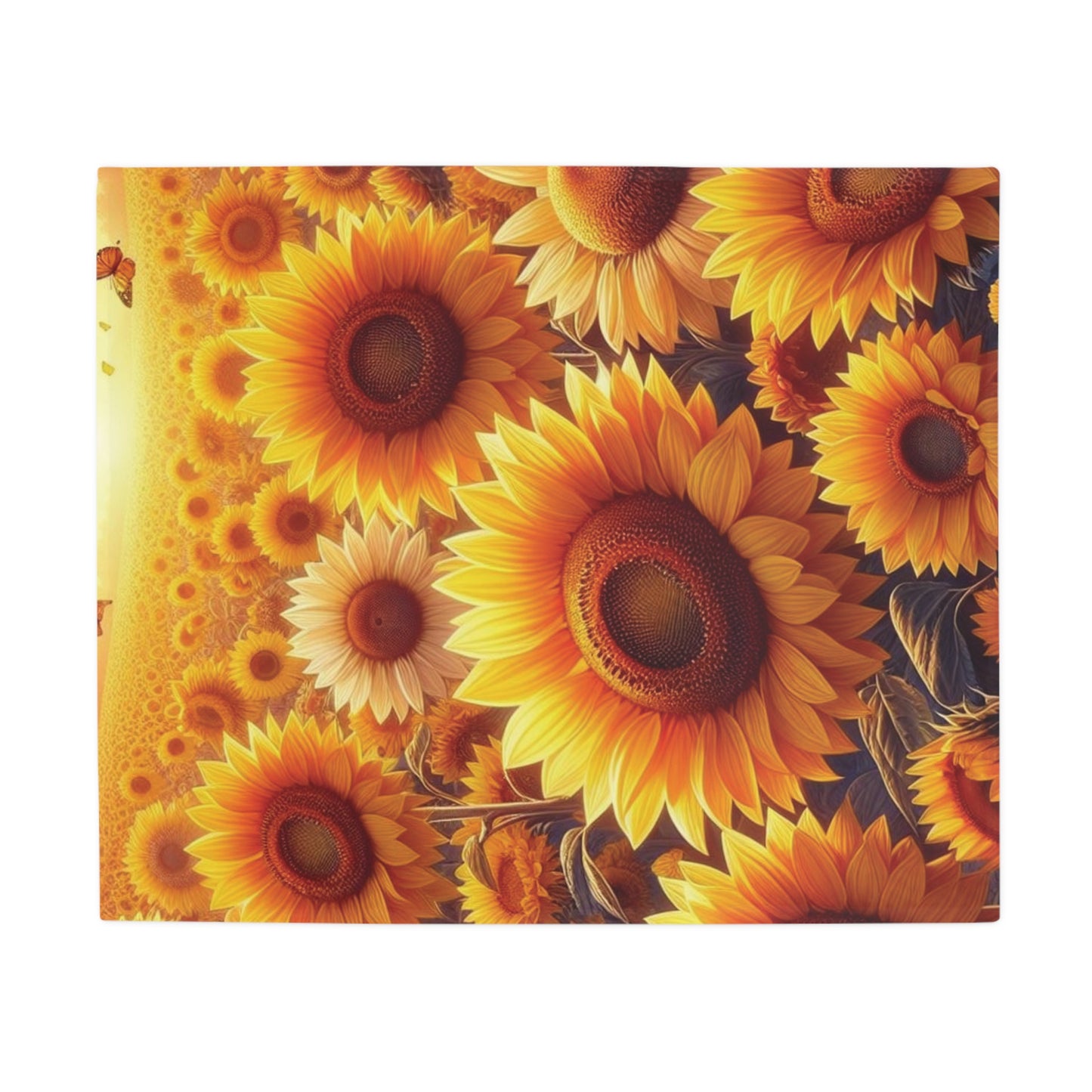 Sunflowers Plush Fleece Blanket