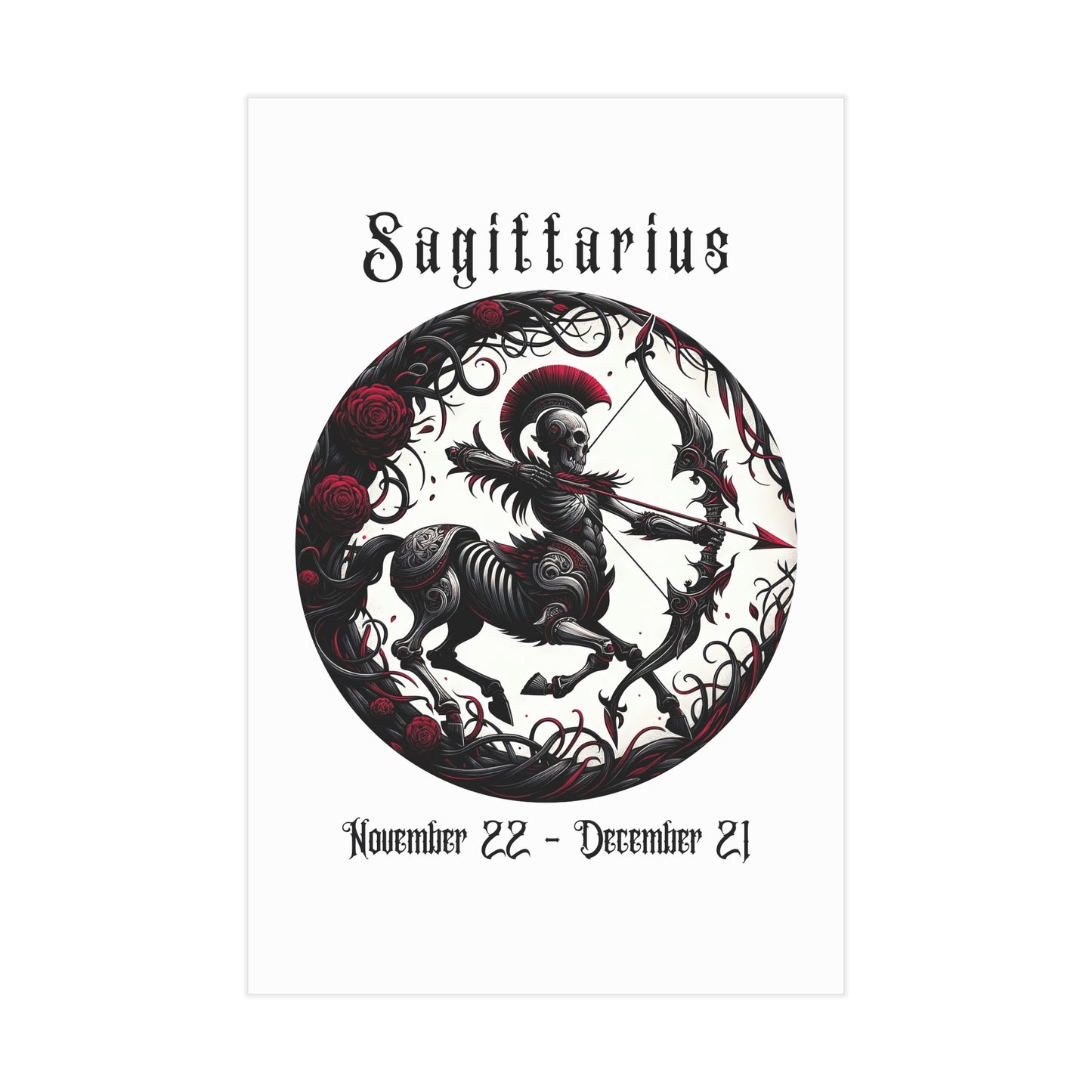 Gothic Sagittarius Unframed Prints - white