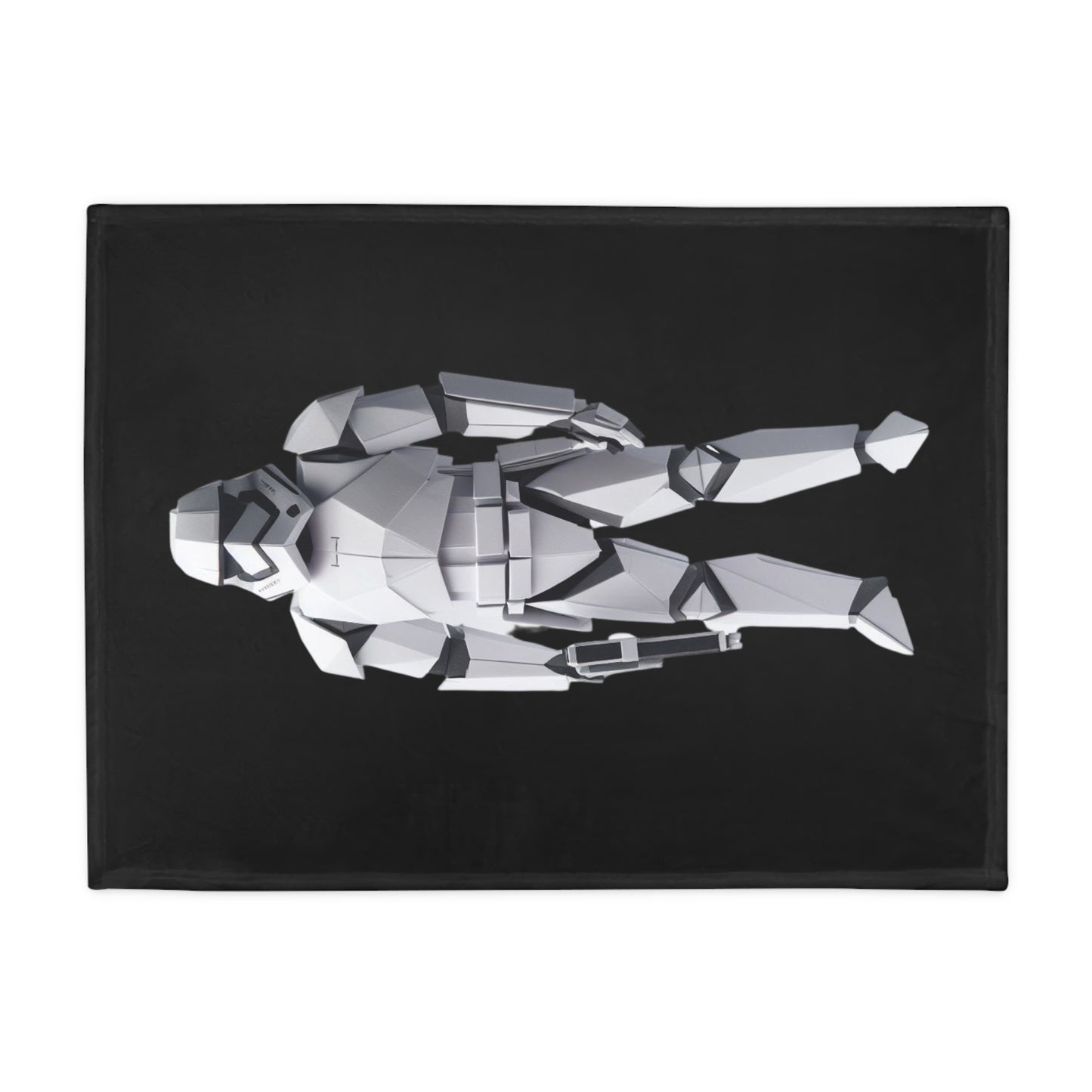 Origami Storm Trooper Plush Fleece Blanket - Black