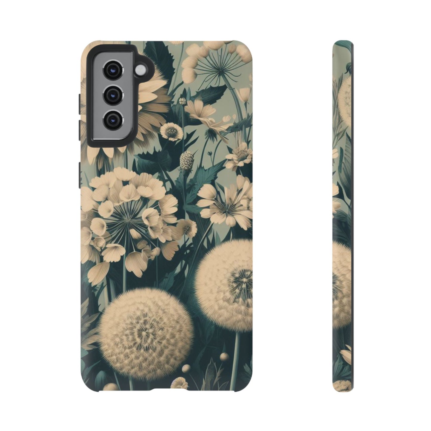 Blue & Cream Flowers Tough Cases iPhone/Google/Samsung