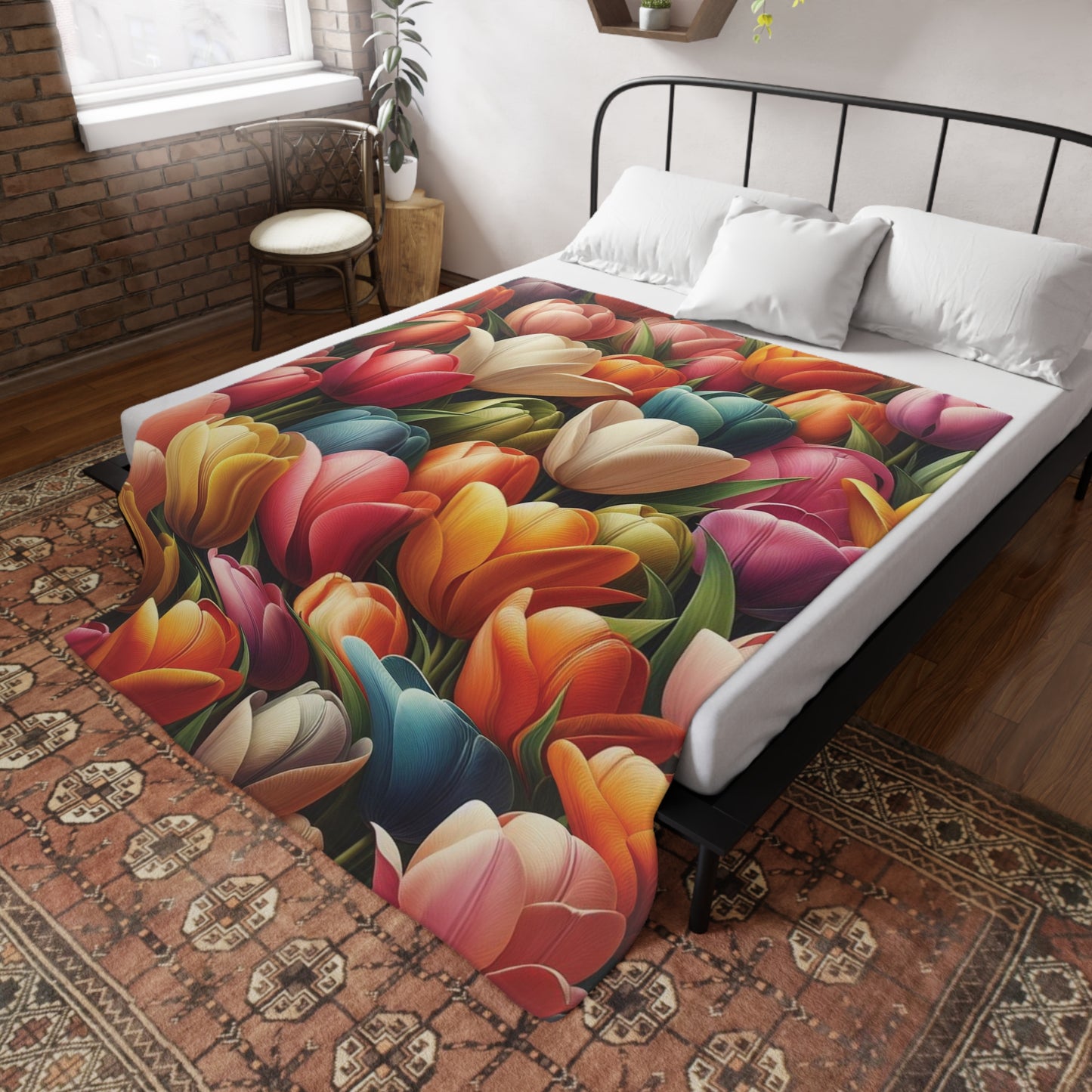 Tulips Plush Fleece Blanket