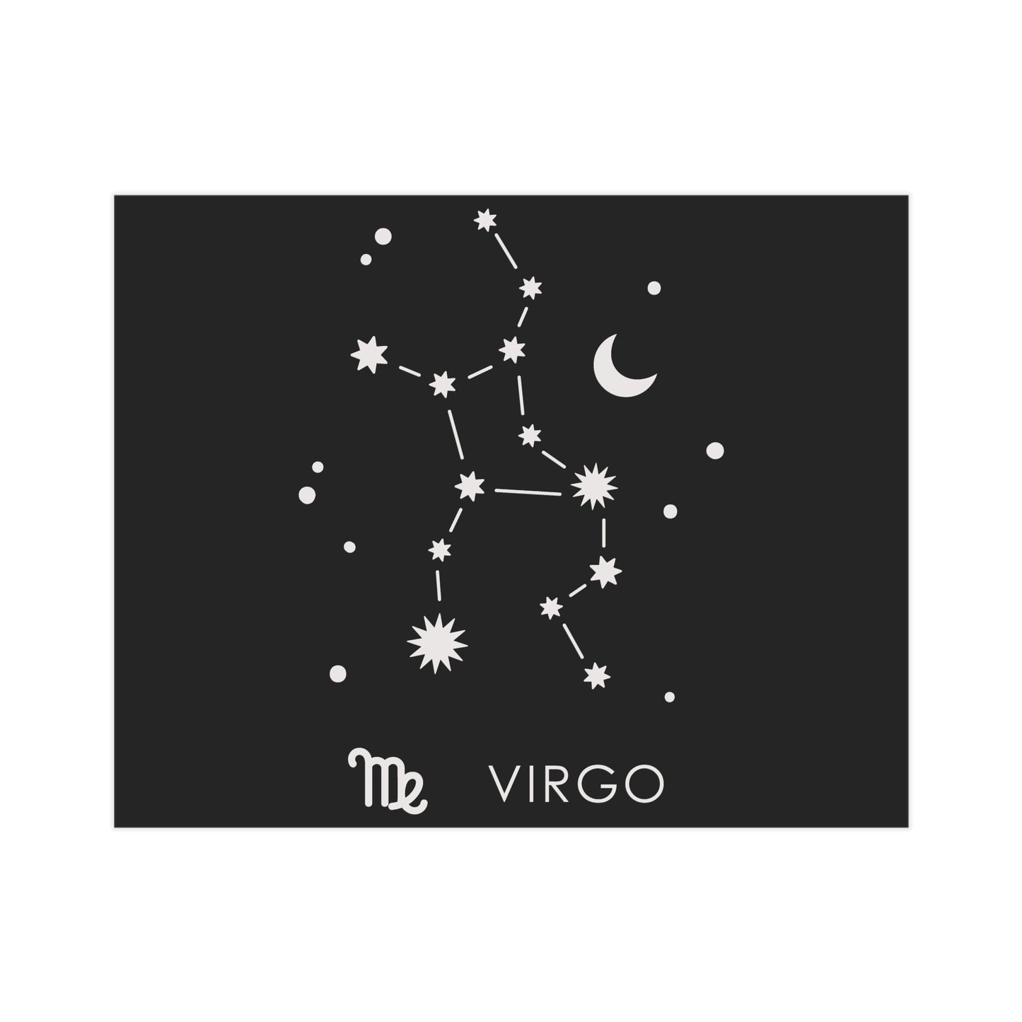 Virgo Starmap Unframed Prints - black