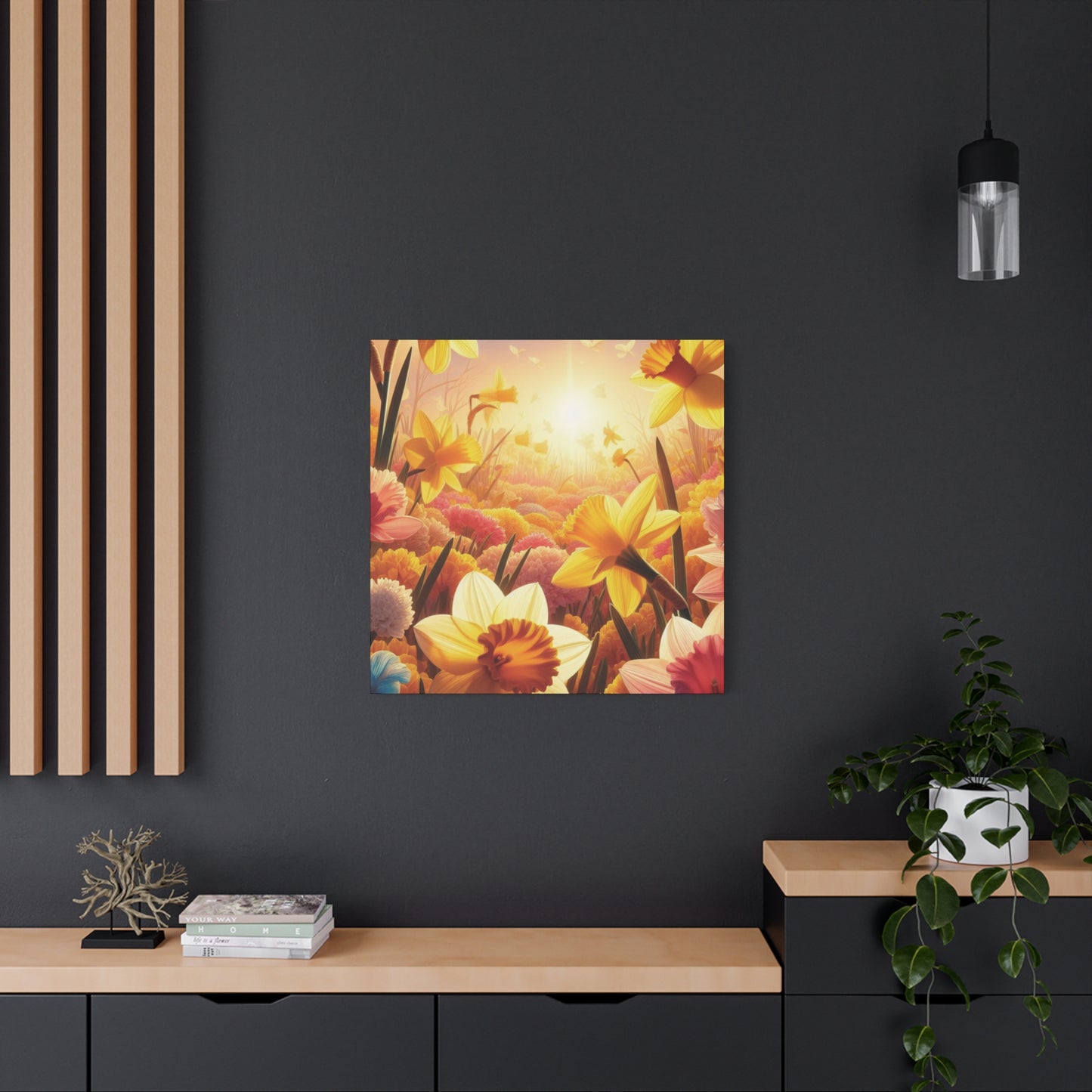 Daffodils Classic Canvas - Black