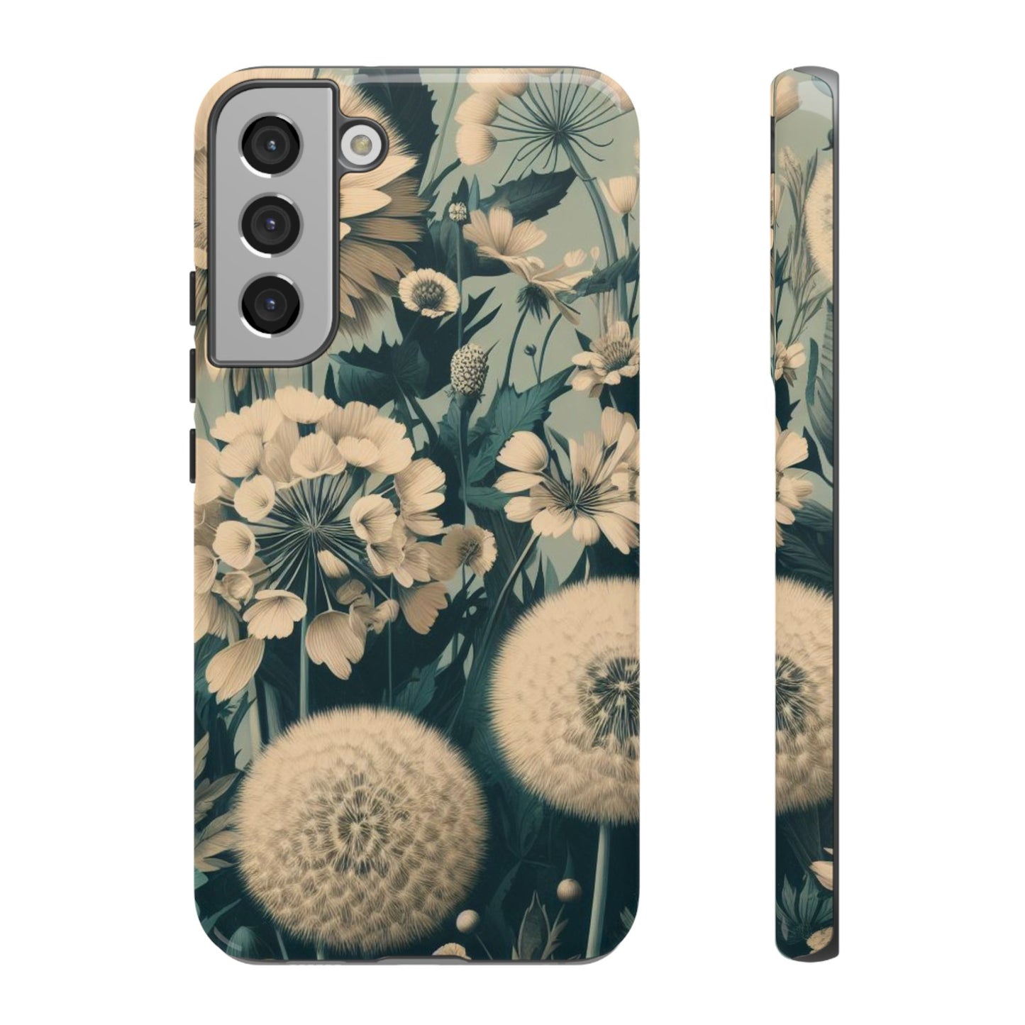 Blue & Cream Flowers Tough Cases iPhone/Google/Samsung