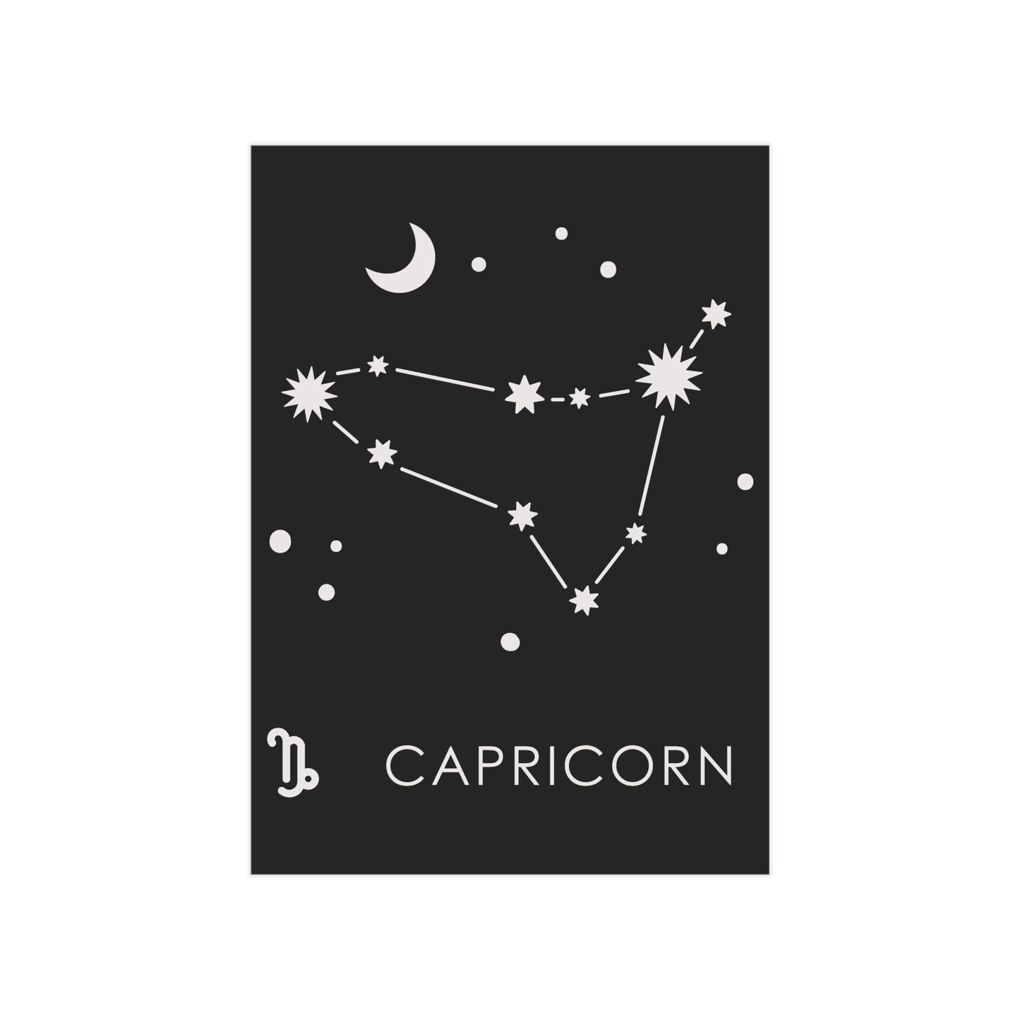 Capricorn Starmap Unframed Prints - black