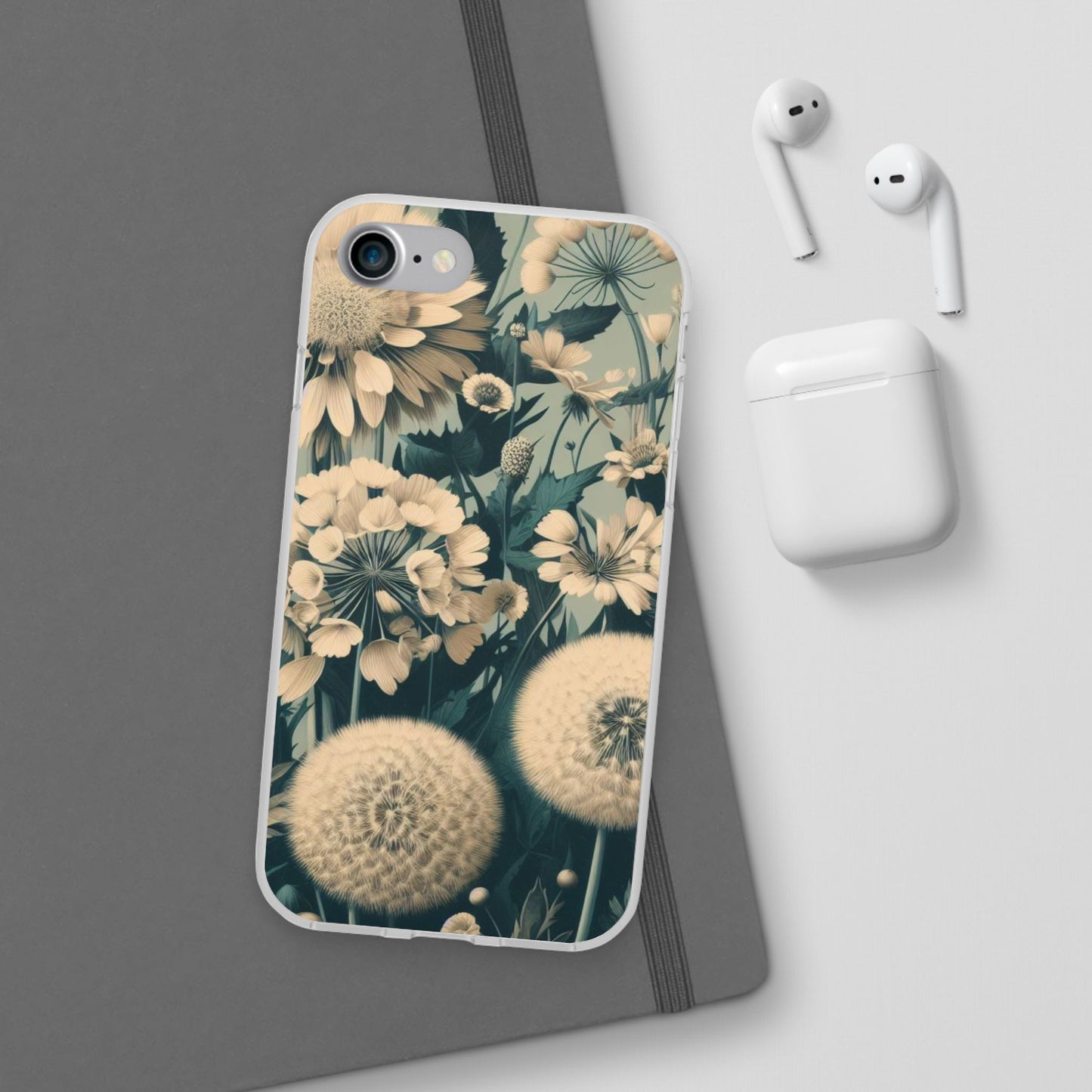 Blue & Cream Flowers Flexi Cases