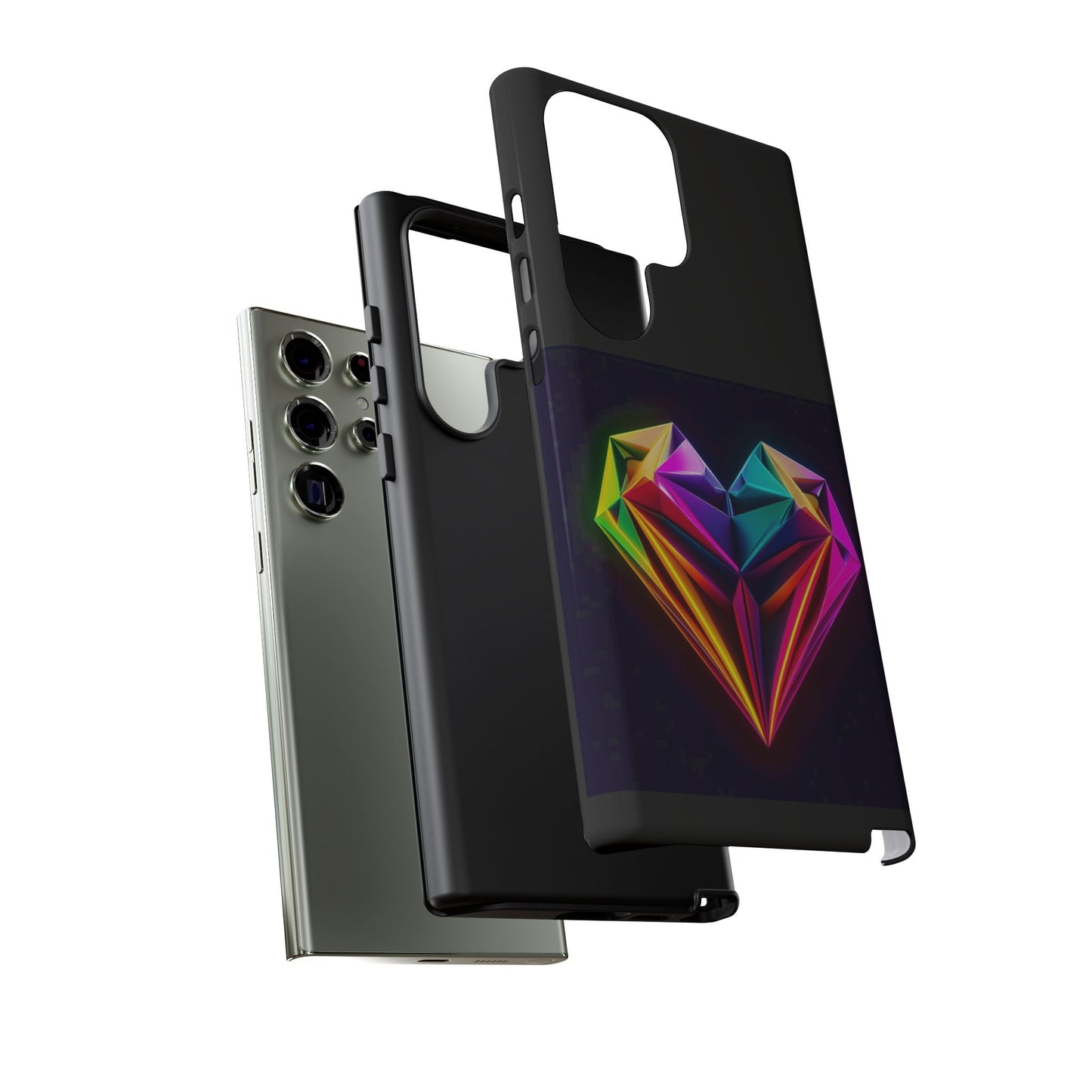 Origami Neon Heart Tough Cases iPhone/Google/Samsung