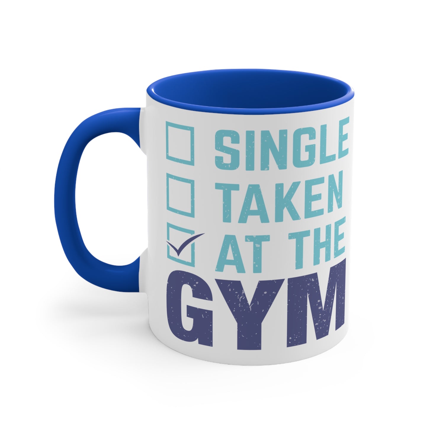 At The Gym Colorful Accent Mug 11oz - For Gym Fitness Enthusiasts