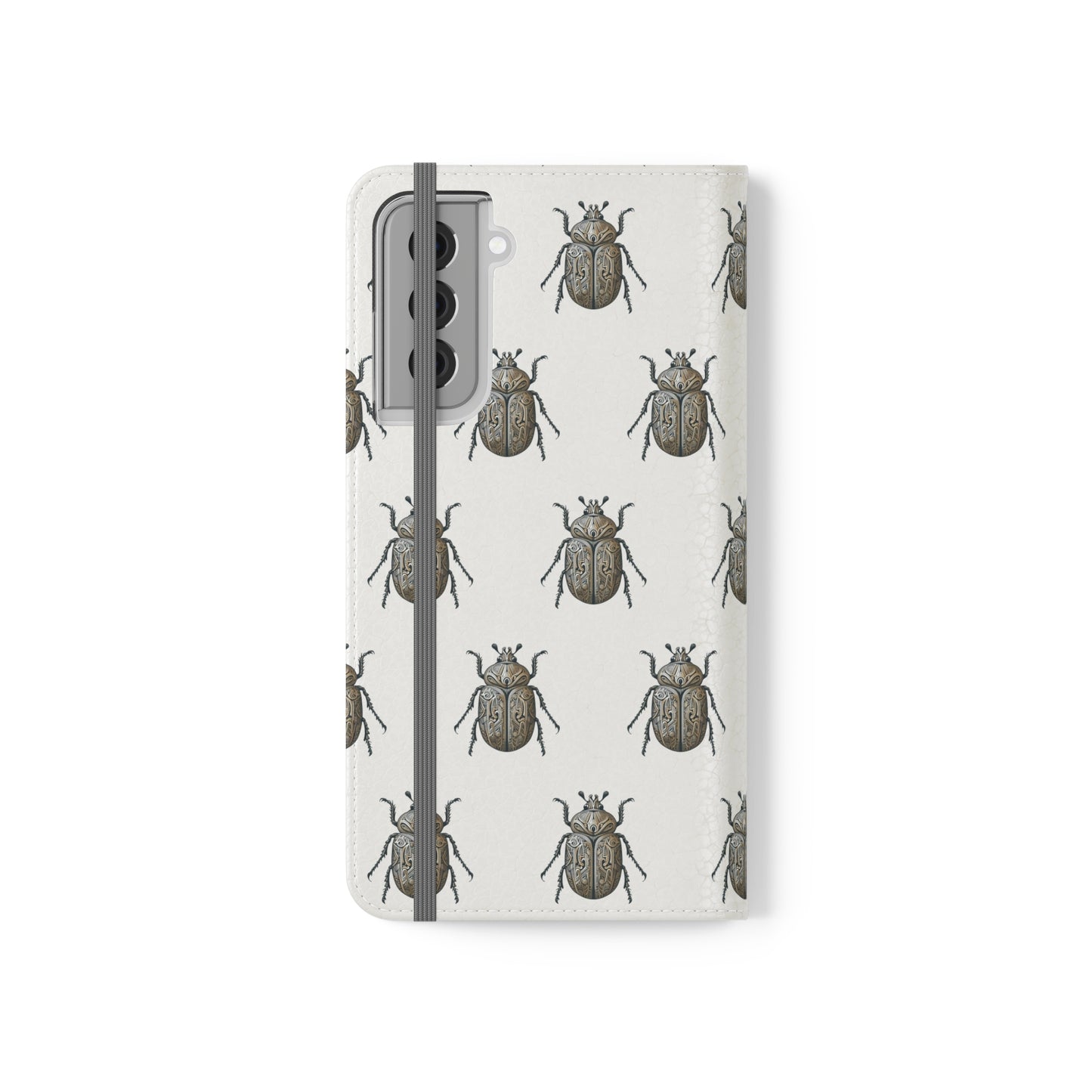 Carved Beetle Flip Cases for iPhone/Samsung - white