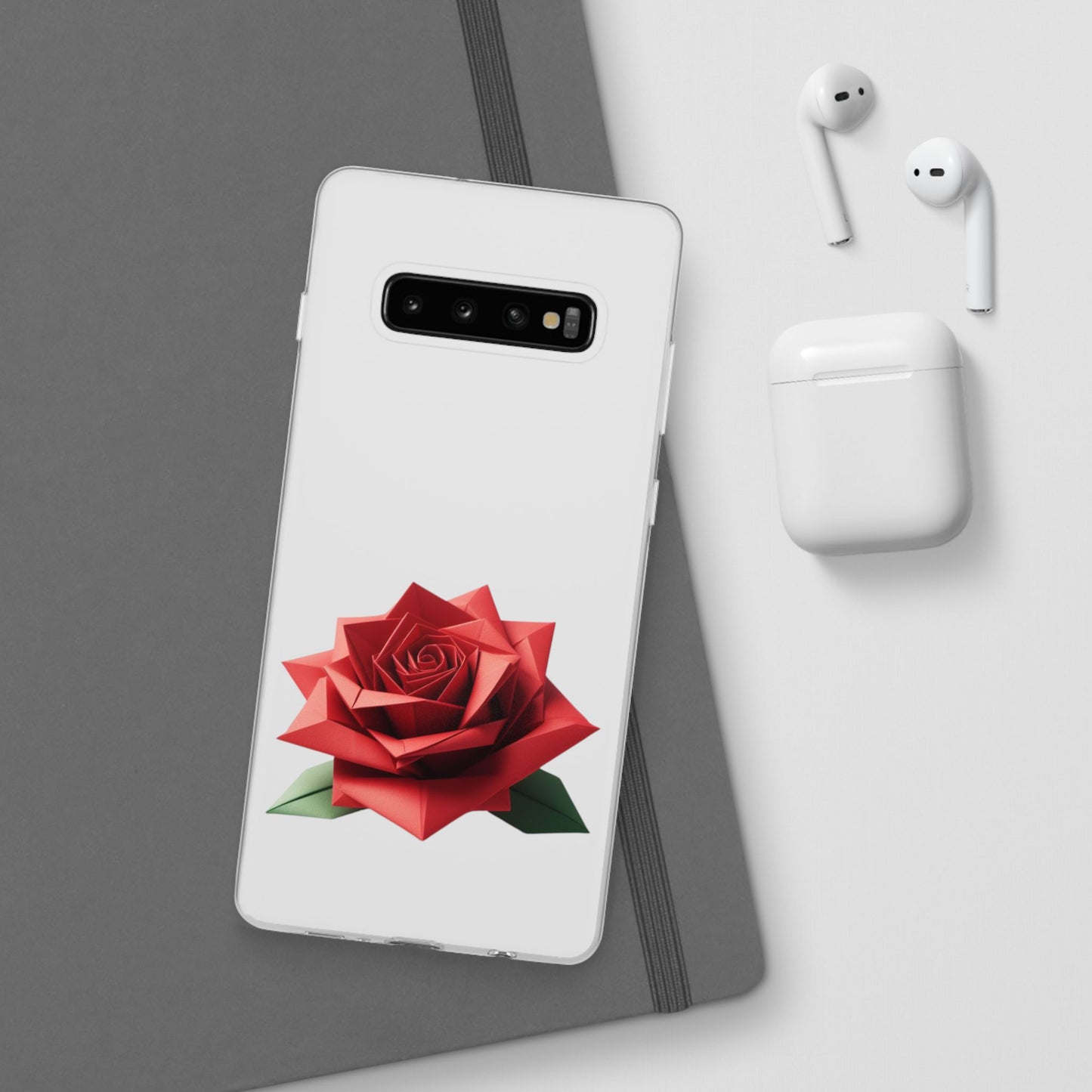 Origami Red Rose Flexi Cases