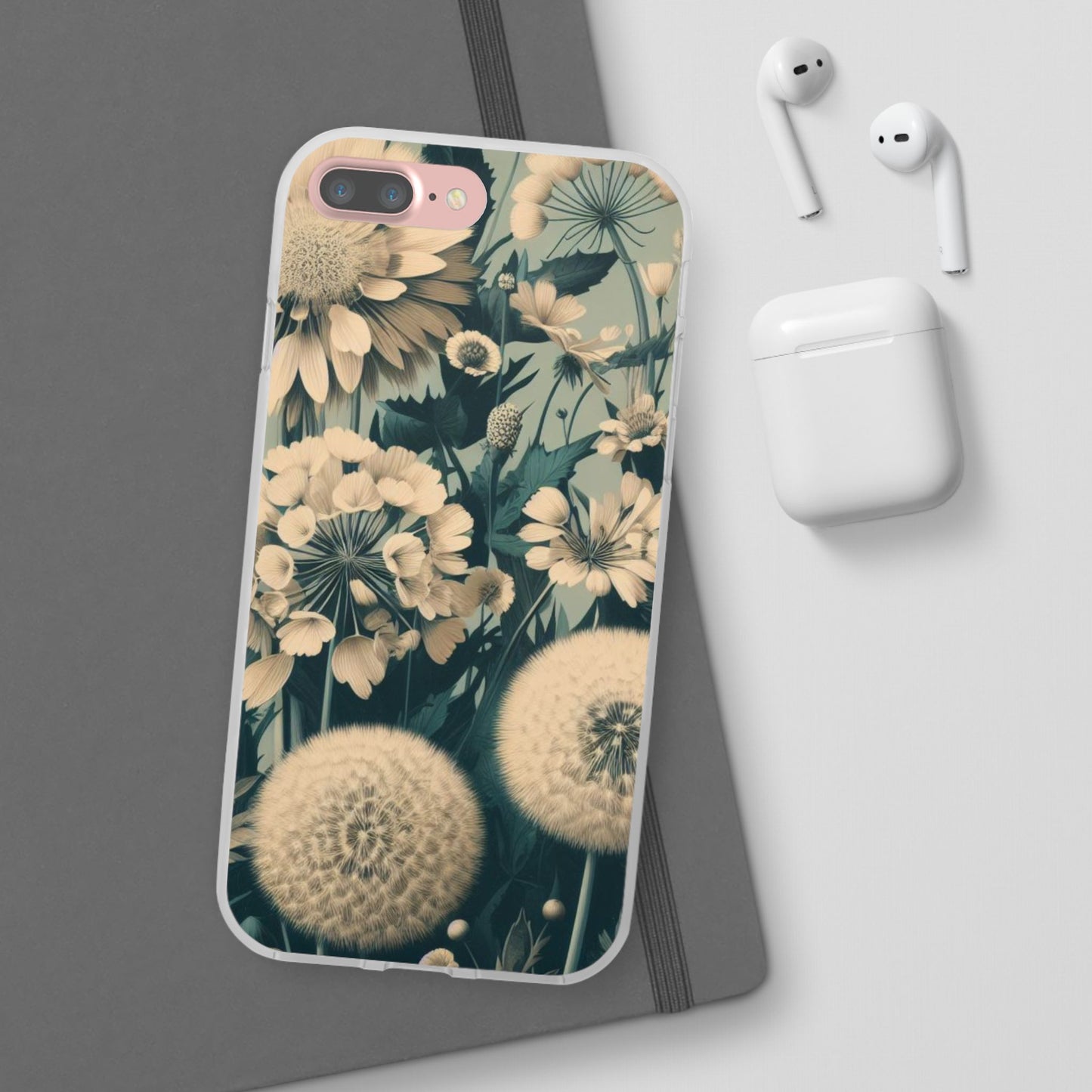 Blue & Cream Flowers Flexi Cases